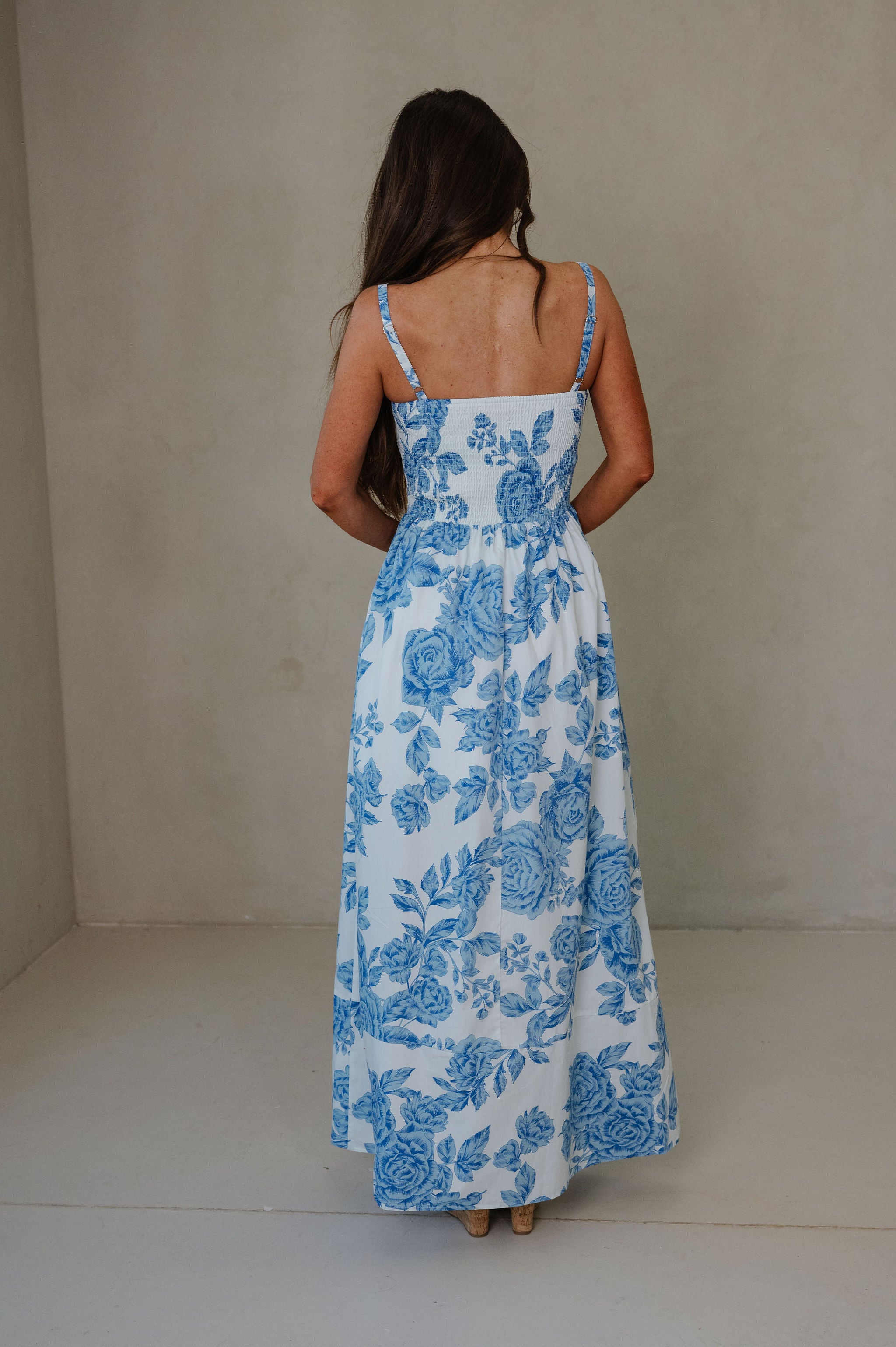 Laura Floral Maxi Dress-Blue
