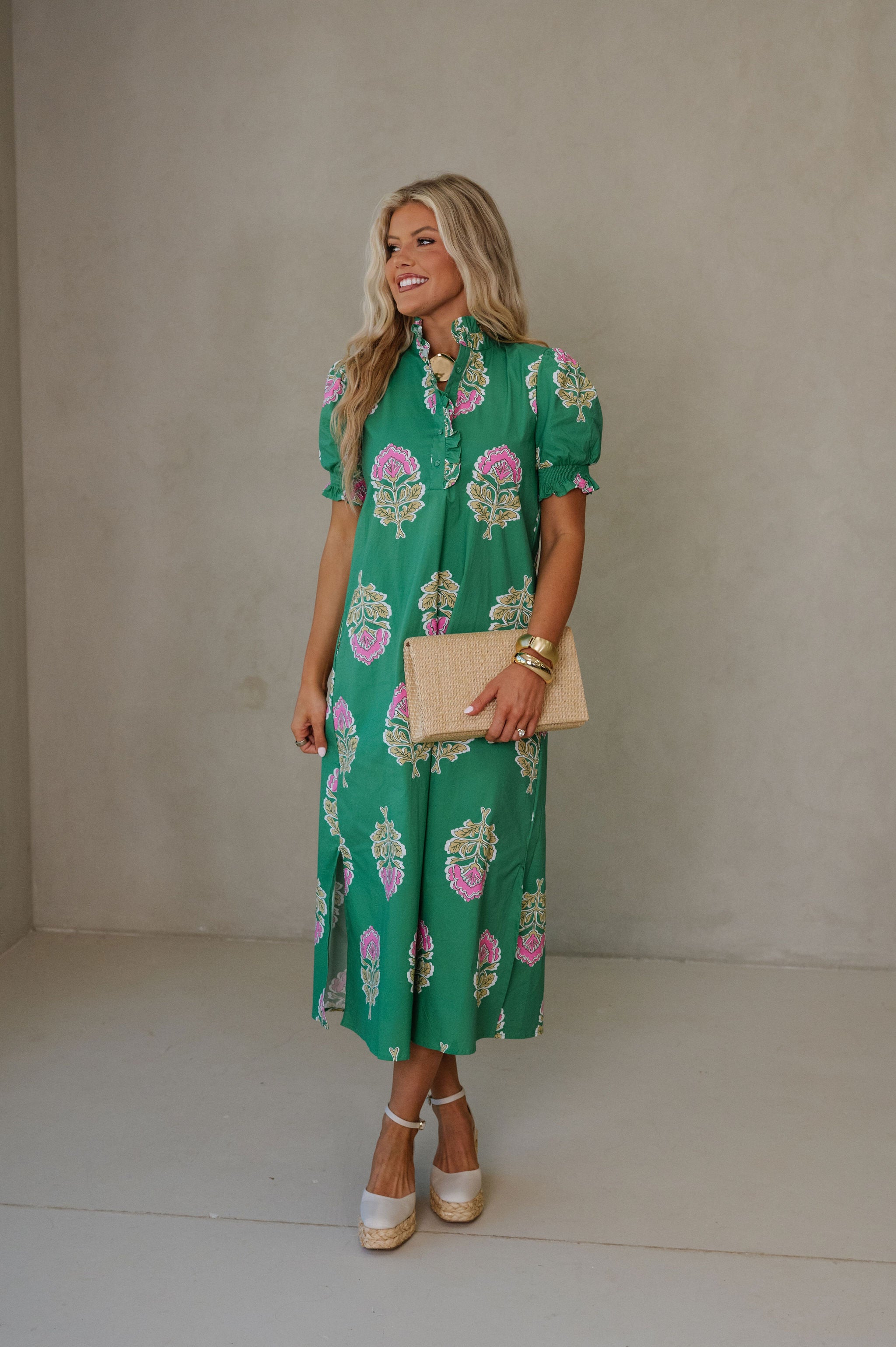 Eva Midi Dress-Green
