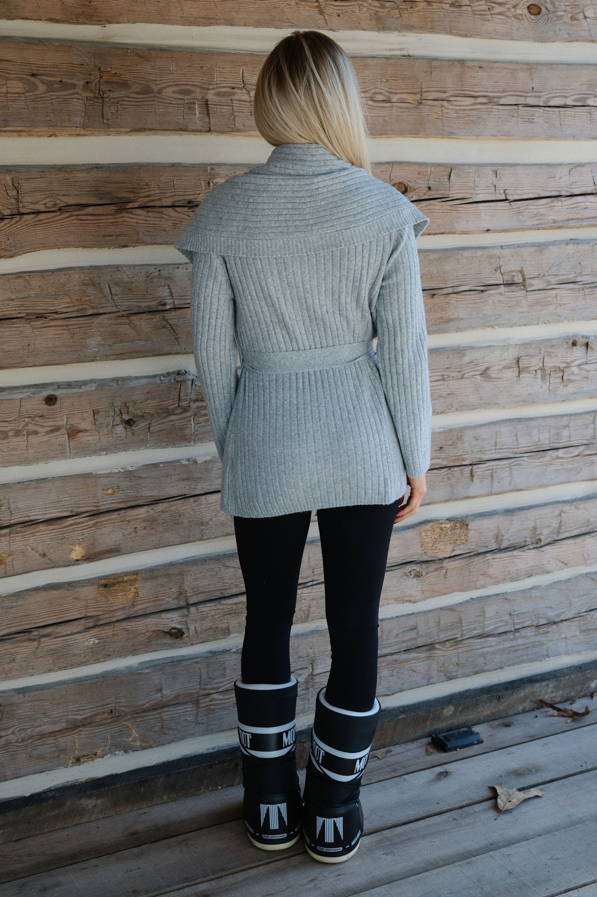 Dottie Wrap Sweater-Heather Grey