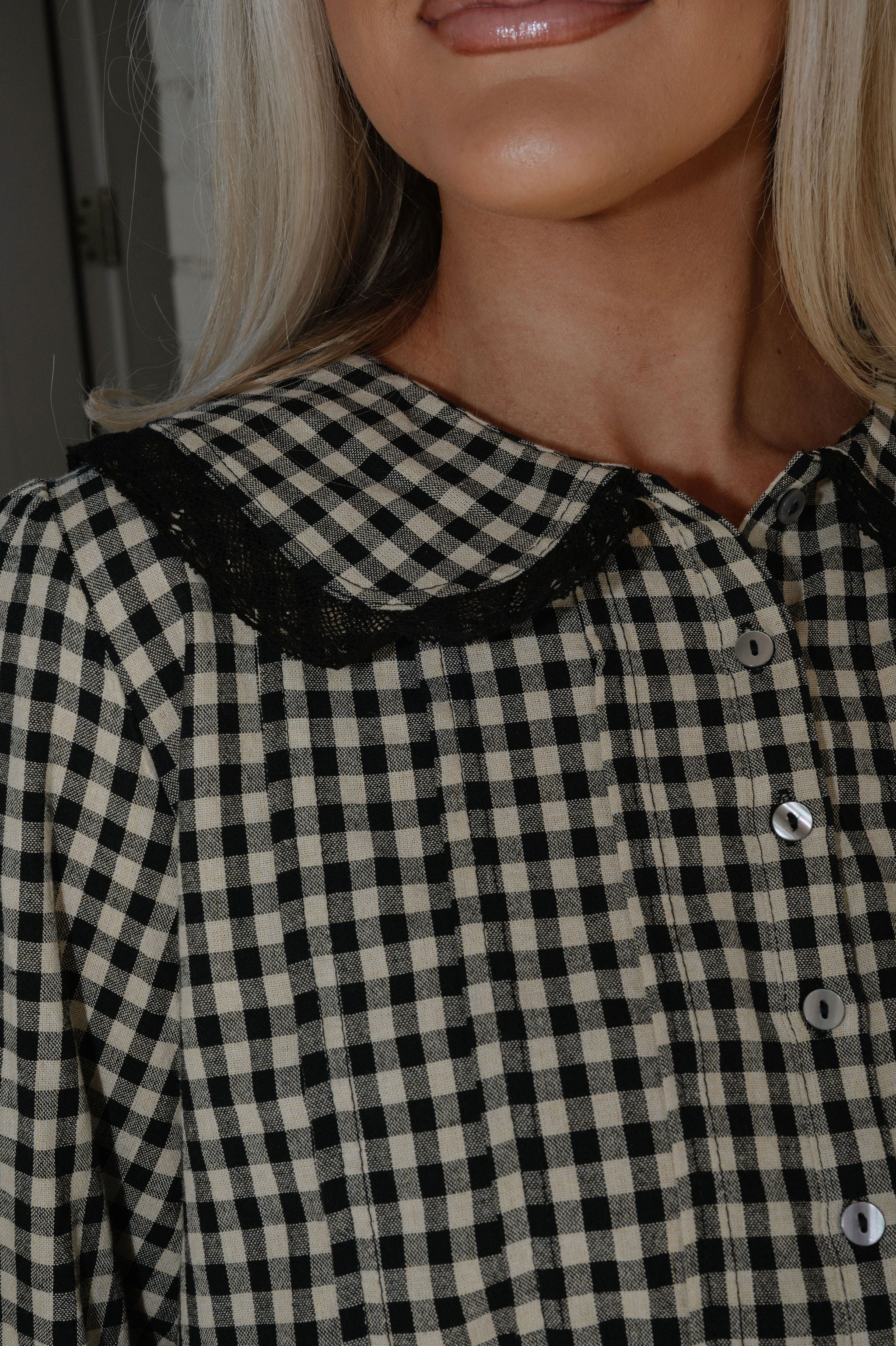 Kayden Gingham Shirt-Black/Taupe