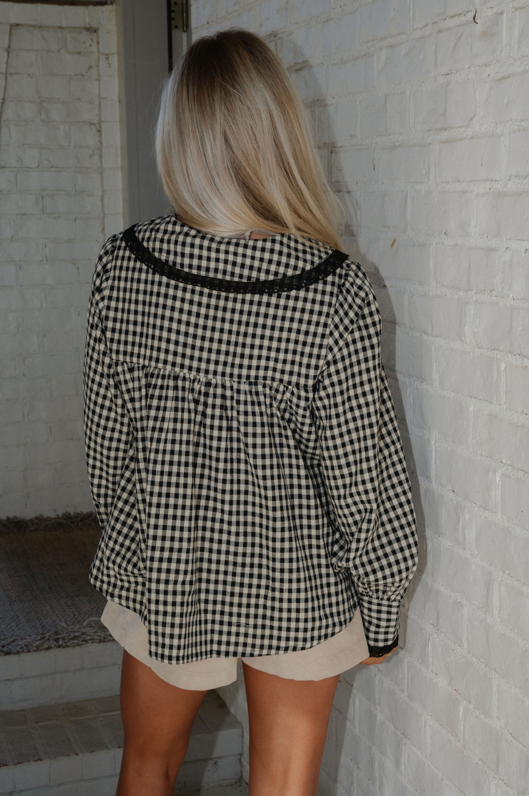 Kayden Gingham Shirt-Black/Taupe