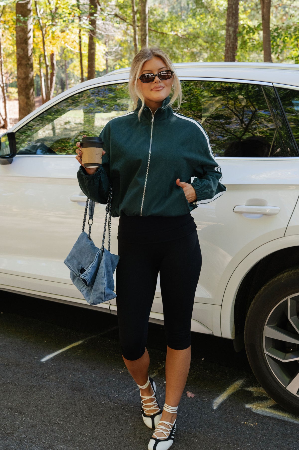 Marina Track Jacket-Green/White