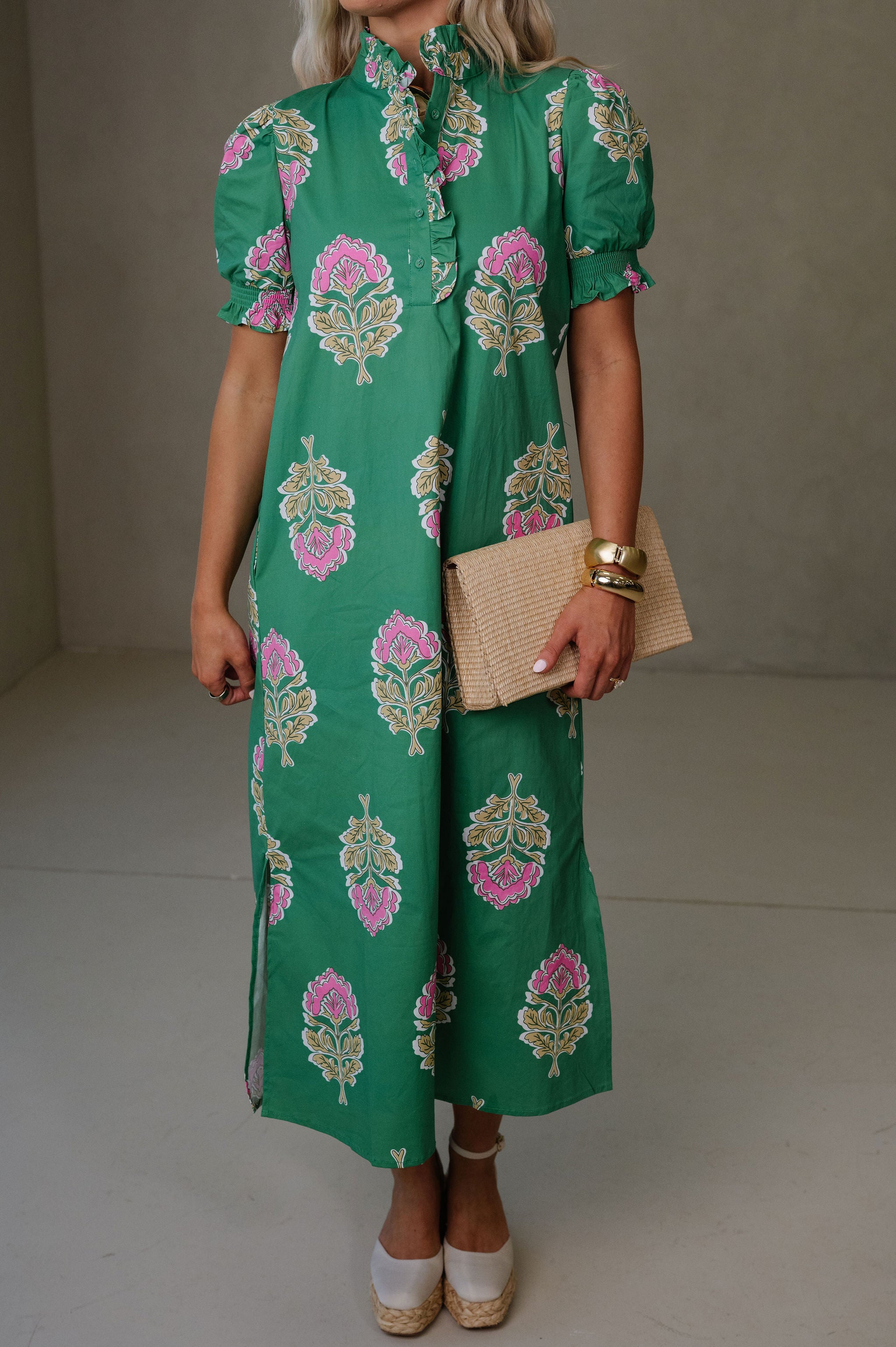 Eva Midi Dress-Green