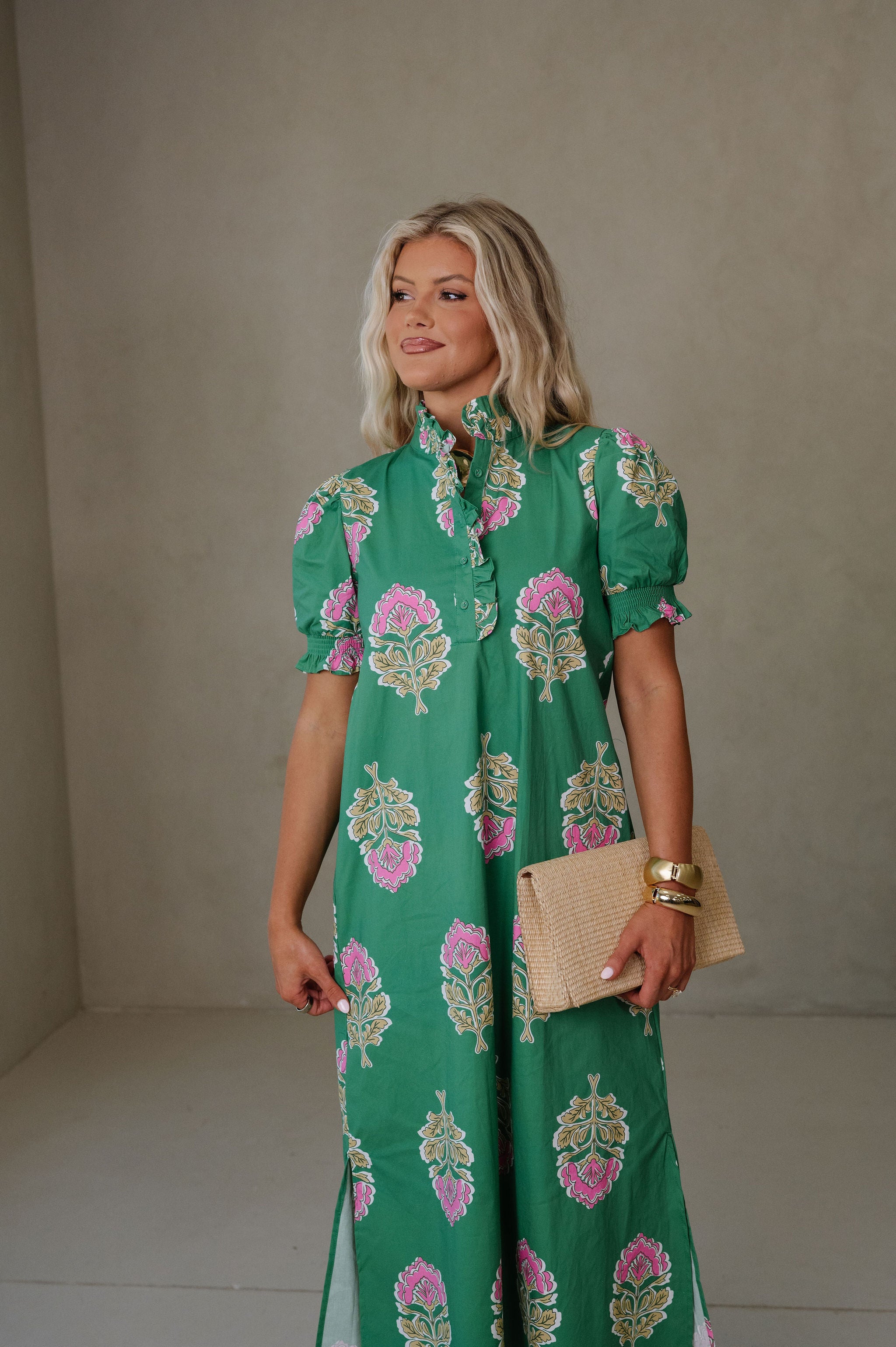 Eva Midi Dress-Green