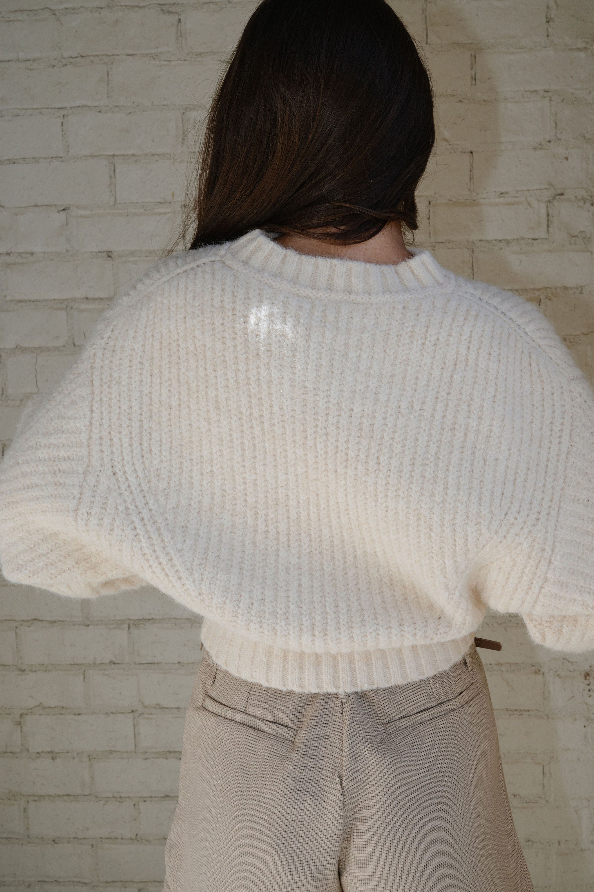 Laurel Slouchy Sleeve Sweater-Cream