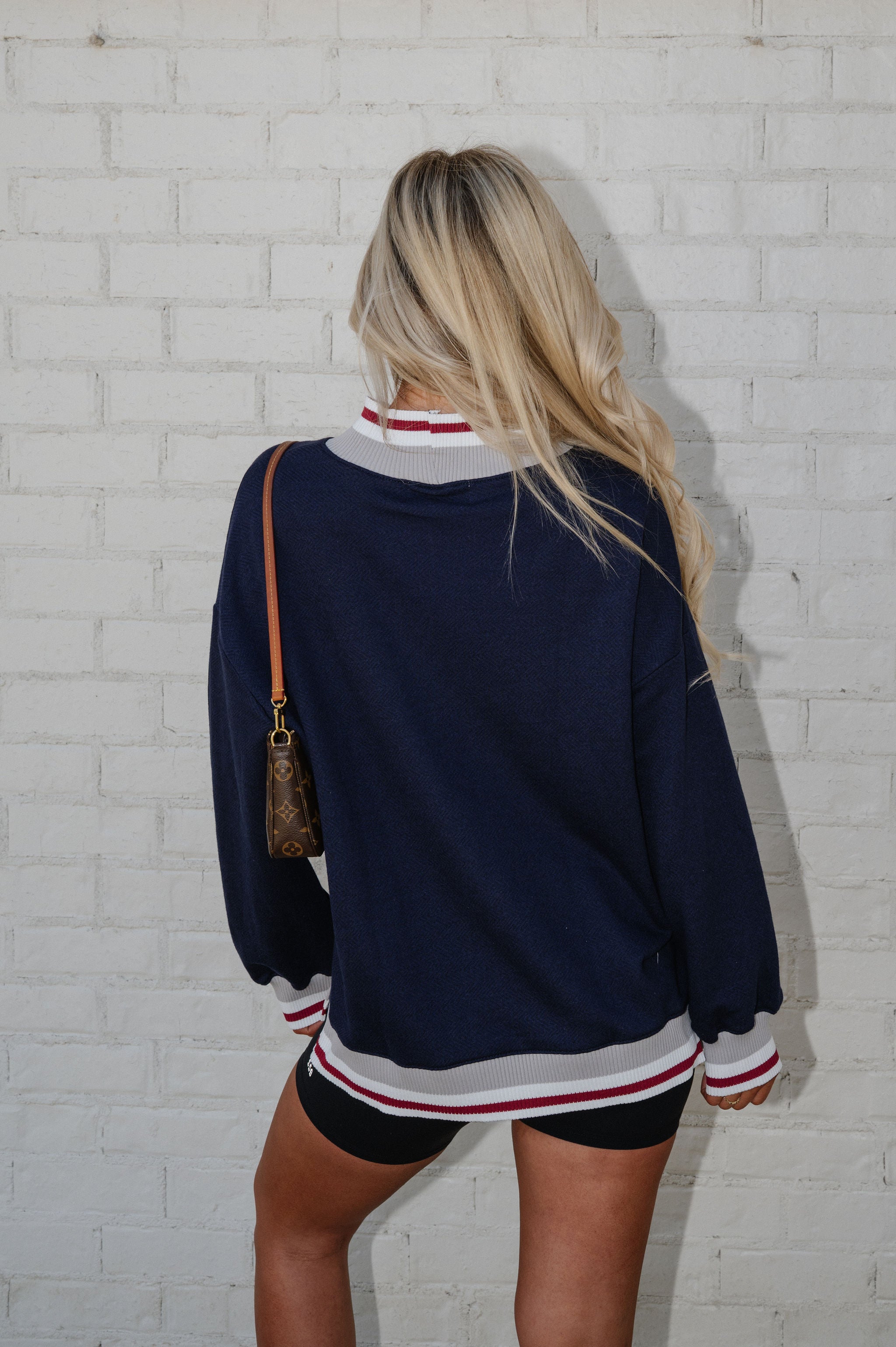Dutton Mock Neck Sweatshirt-Navy