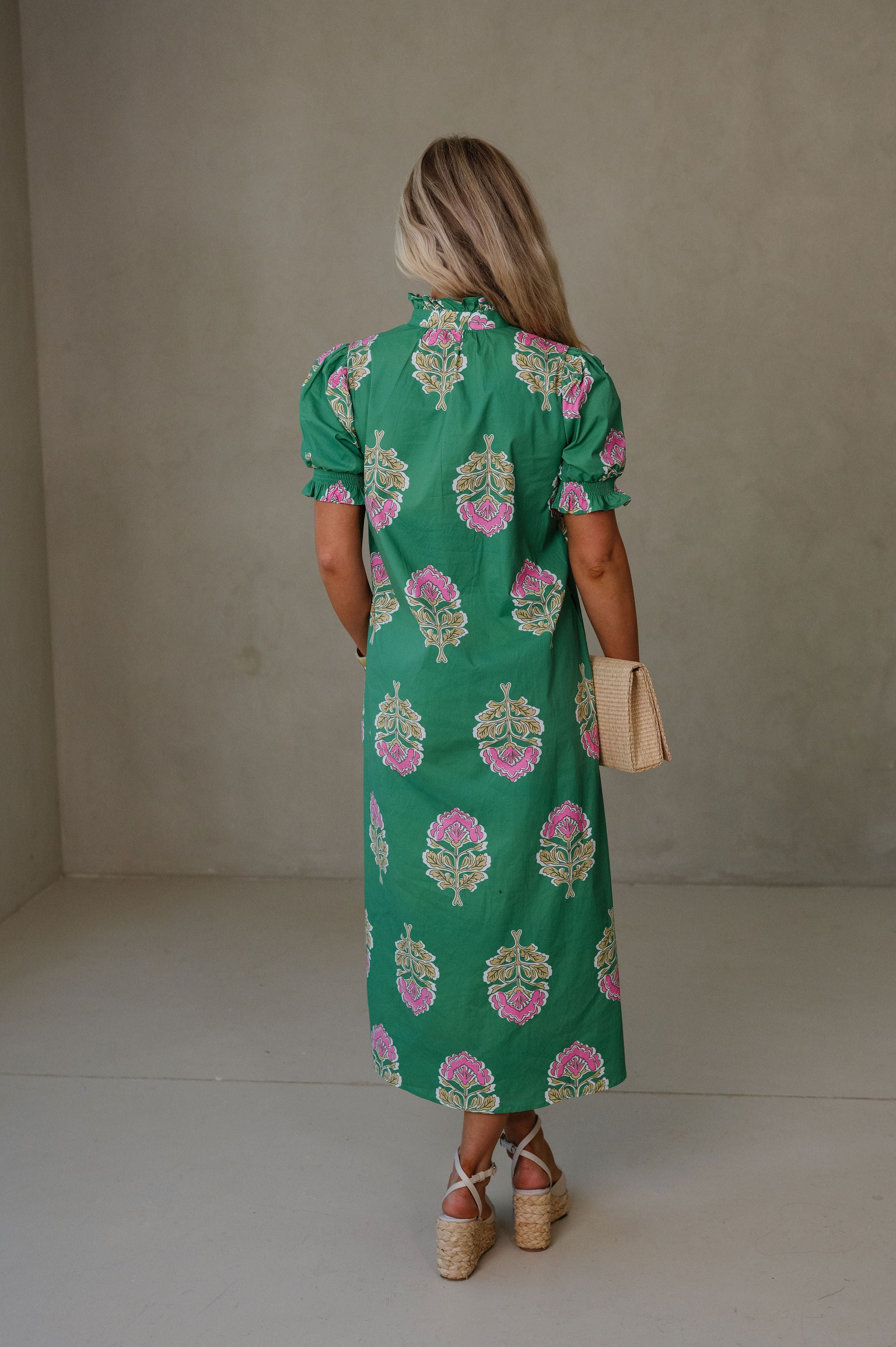 Eva Midi Dress-Green