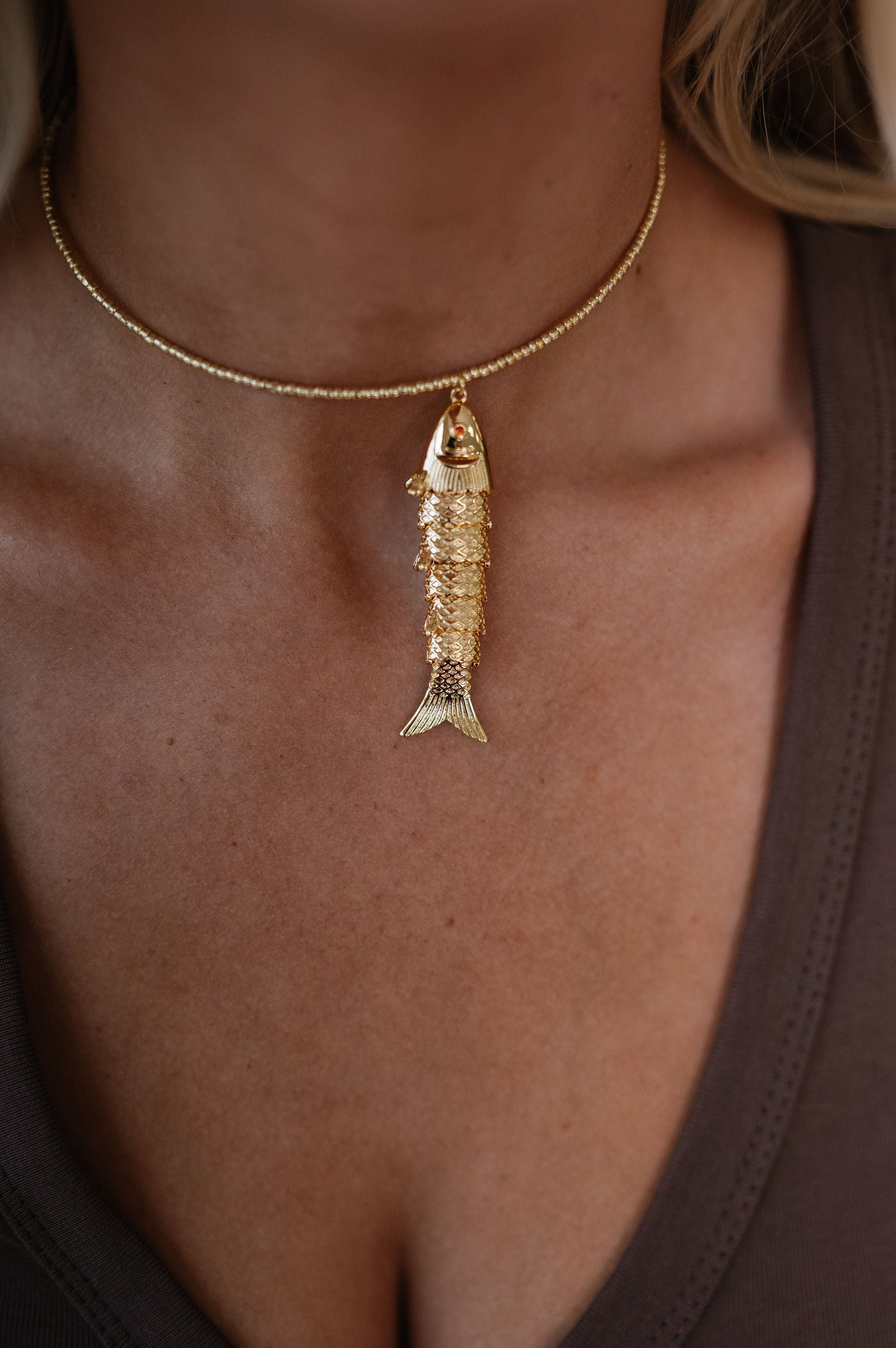 Sardine Choker-Gold