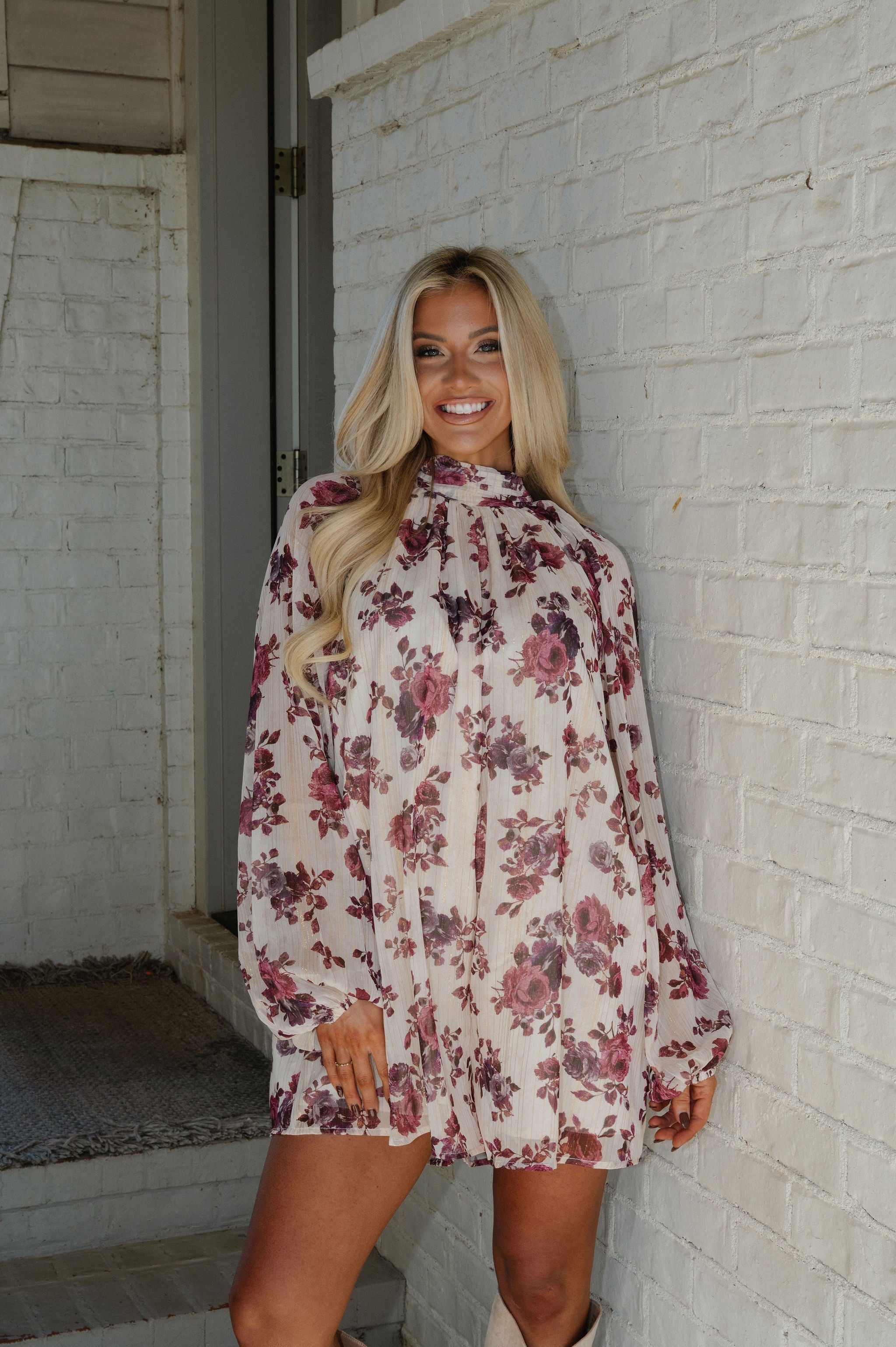 Vintage Floral Chiffon Romper-Cream