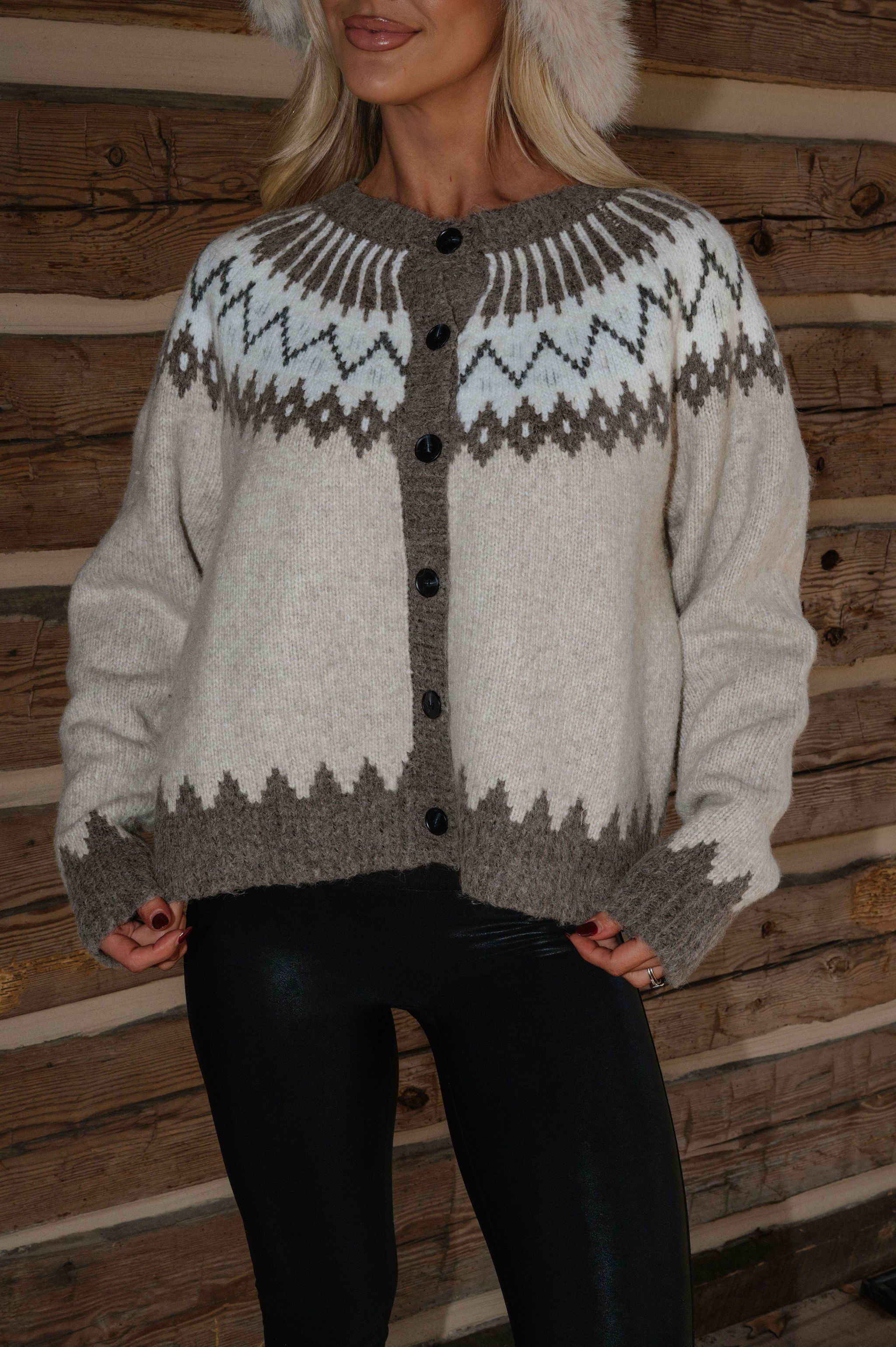 Rutherford Cardigan-Taupe Multi