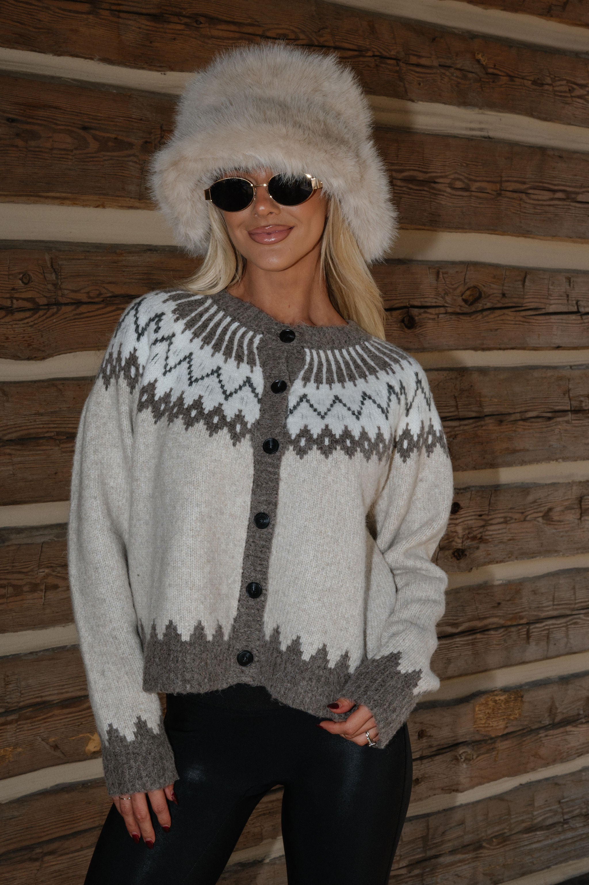 Rutherford Cardigan-Taupe Multi