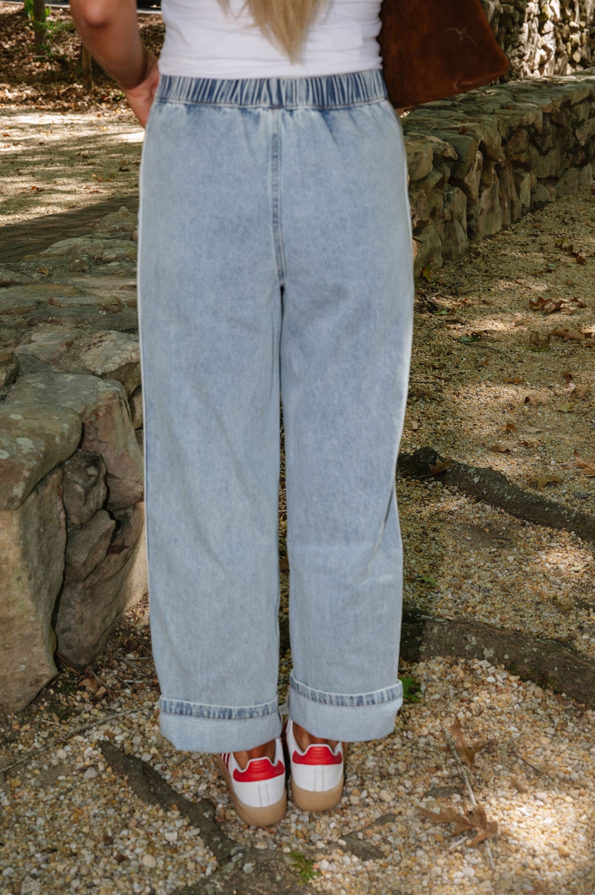 Relaxed Double Stripe Wide Leg Jeans