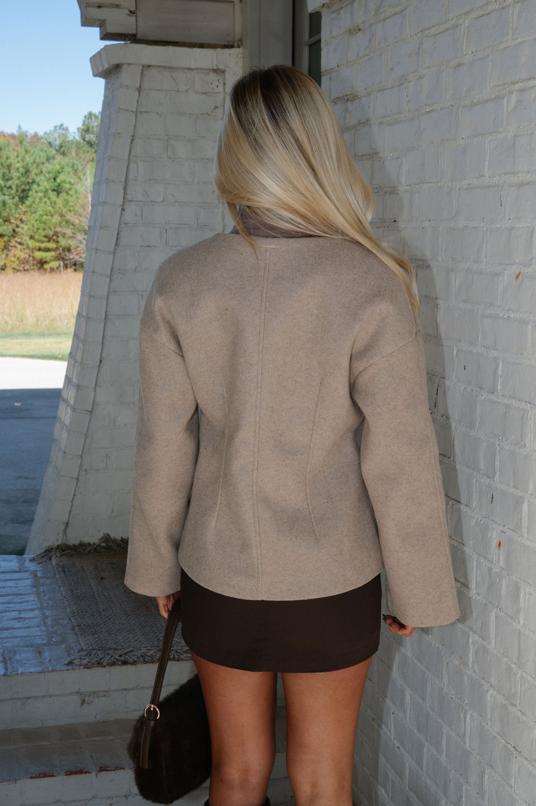 Mohair Belted Jacket-Melange