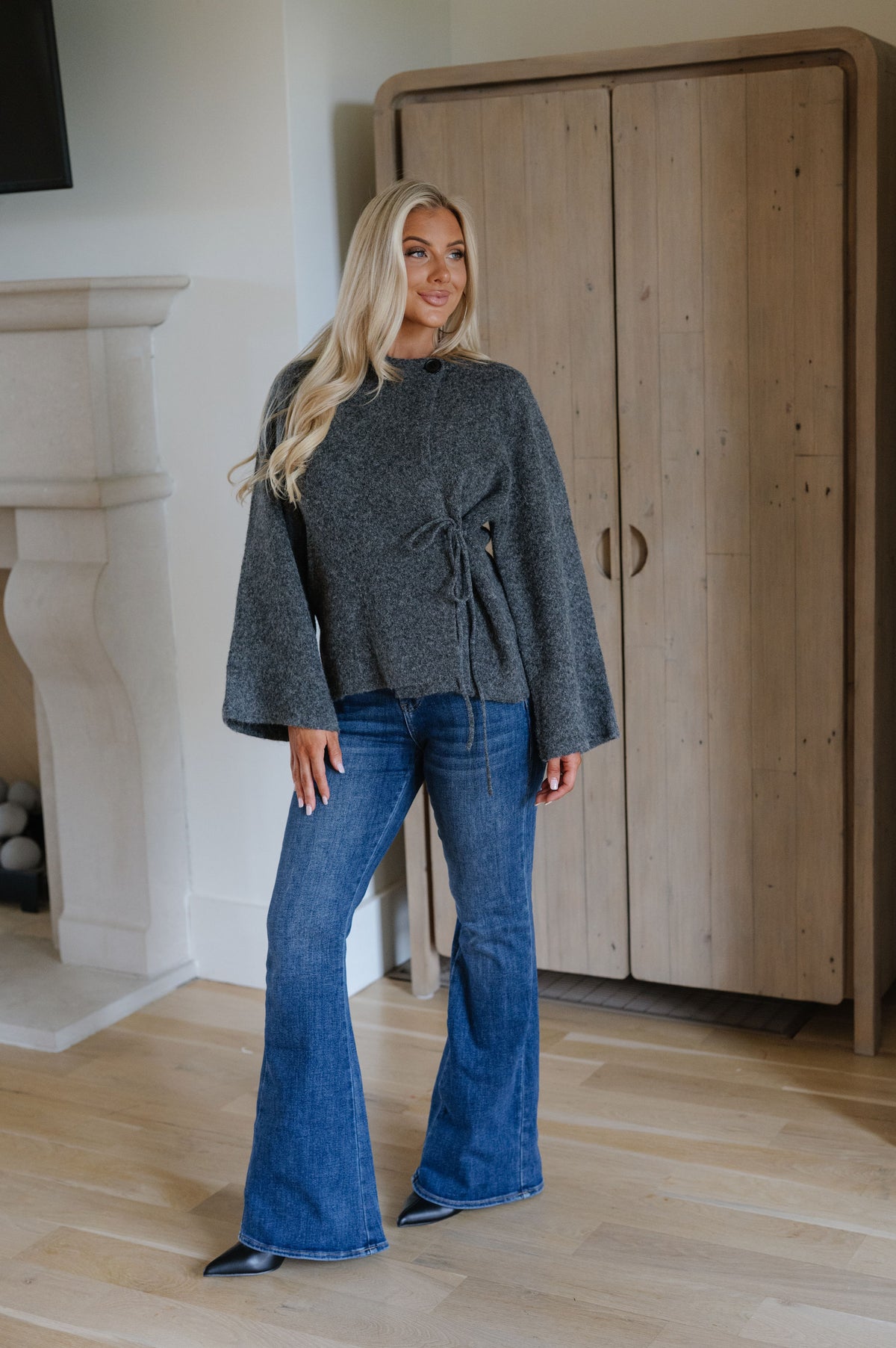Cozy Wrap Cardigan-Charcoal