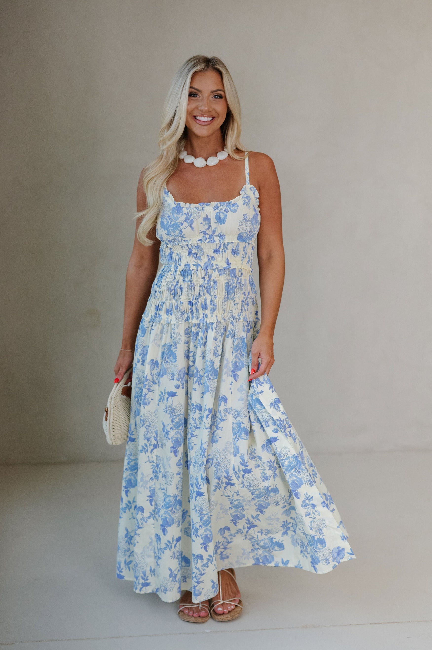 Lyla Dress-Butter/Blue