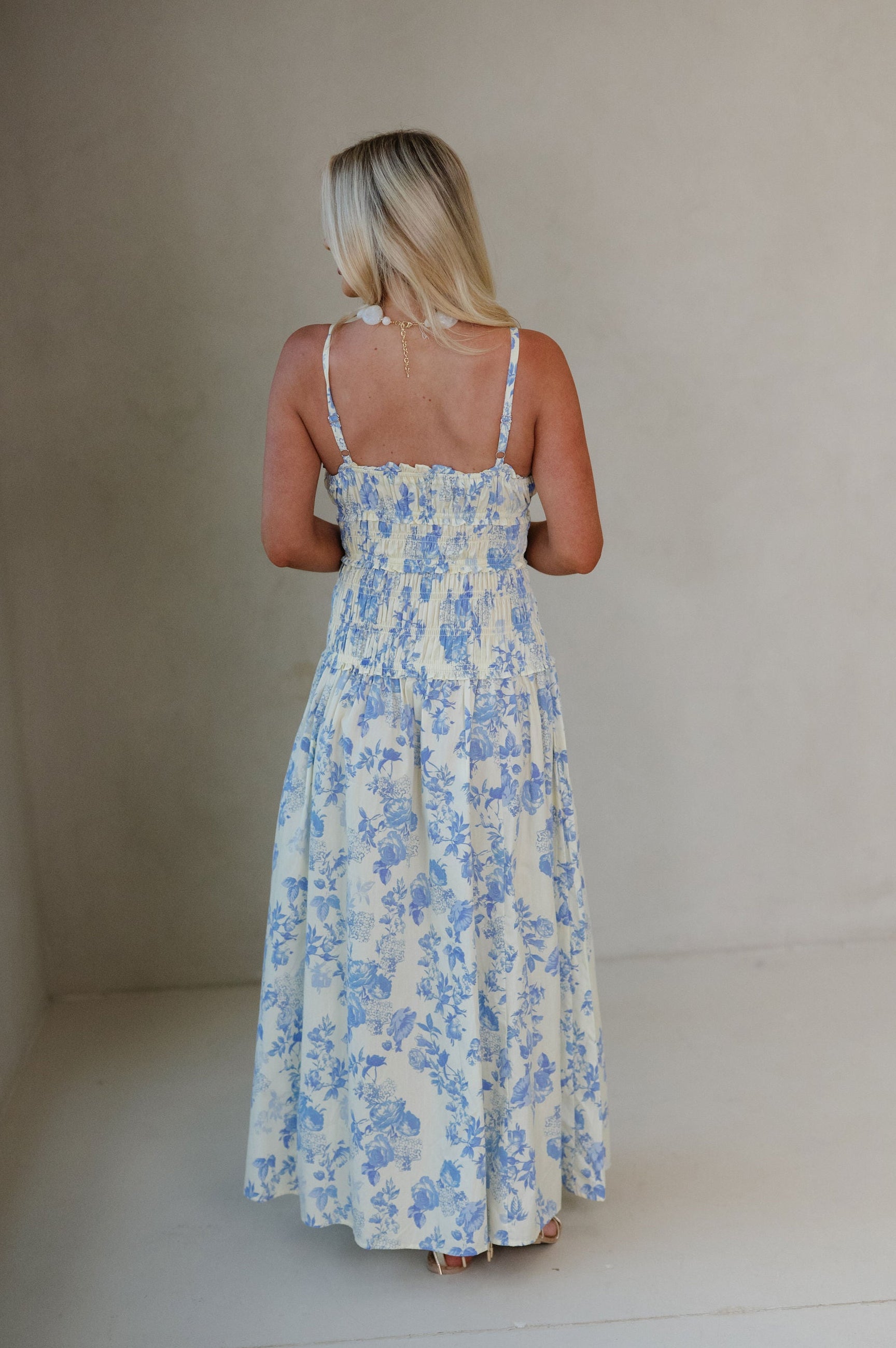 Lyla Dress-Butter/Blue