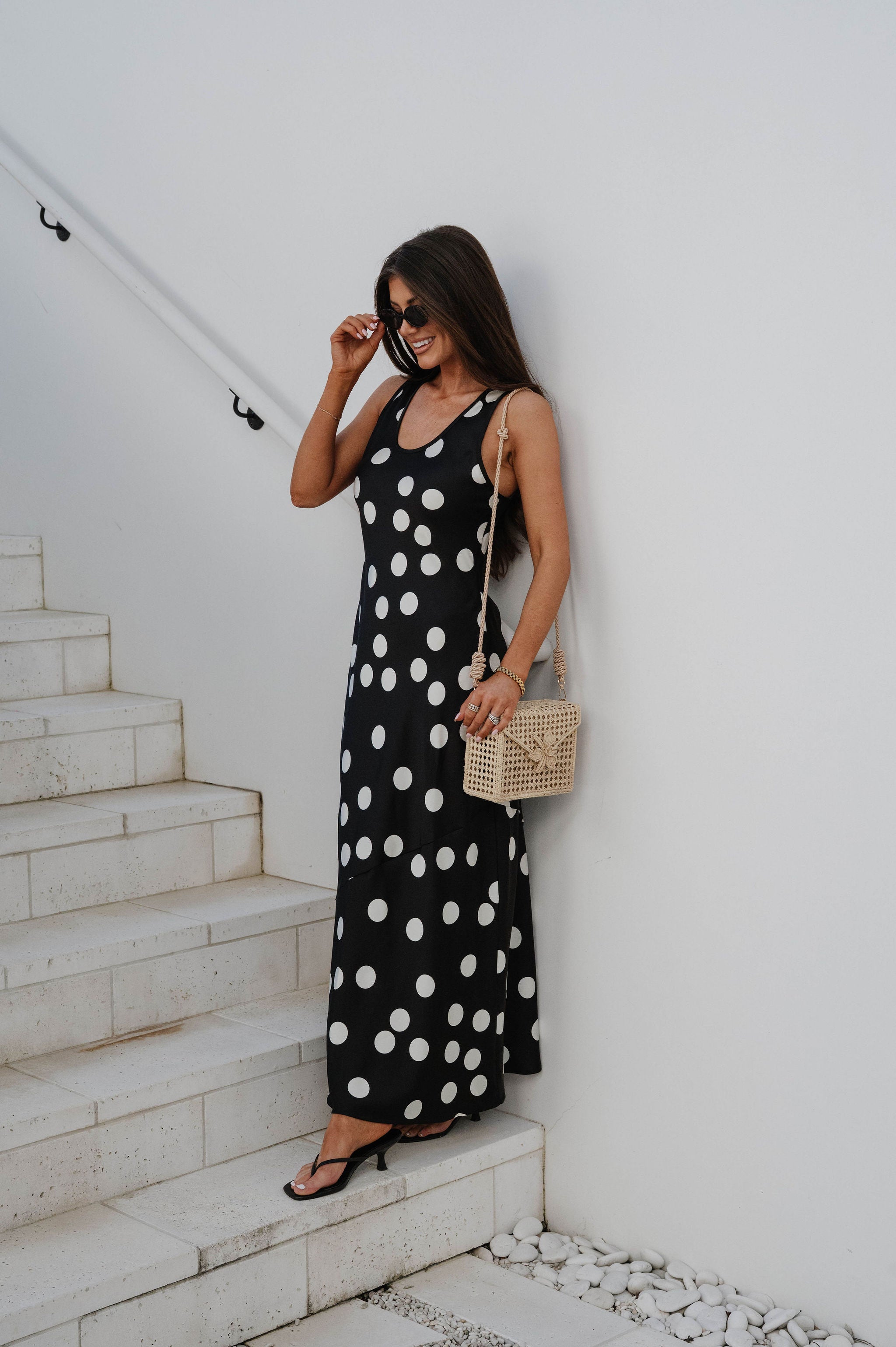 Satin Polka Dot Dress