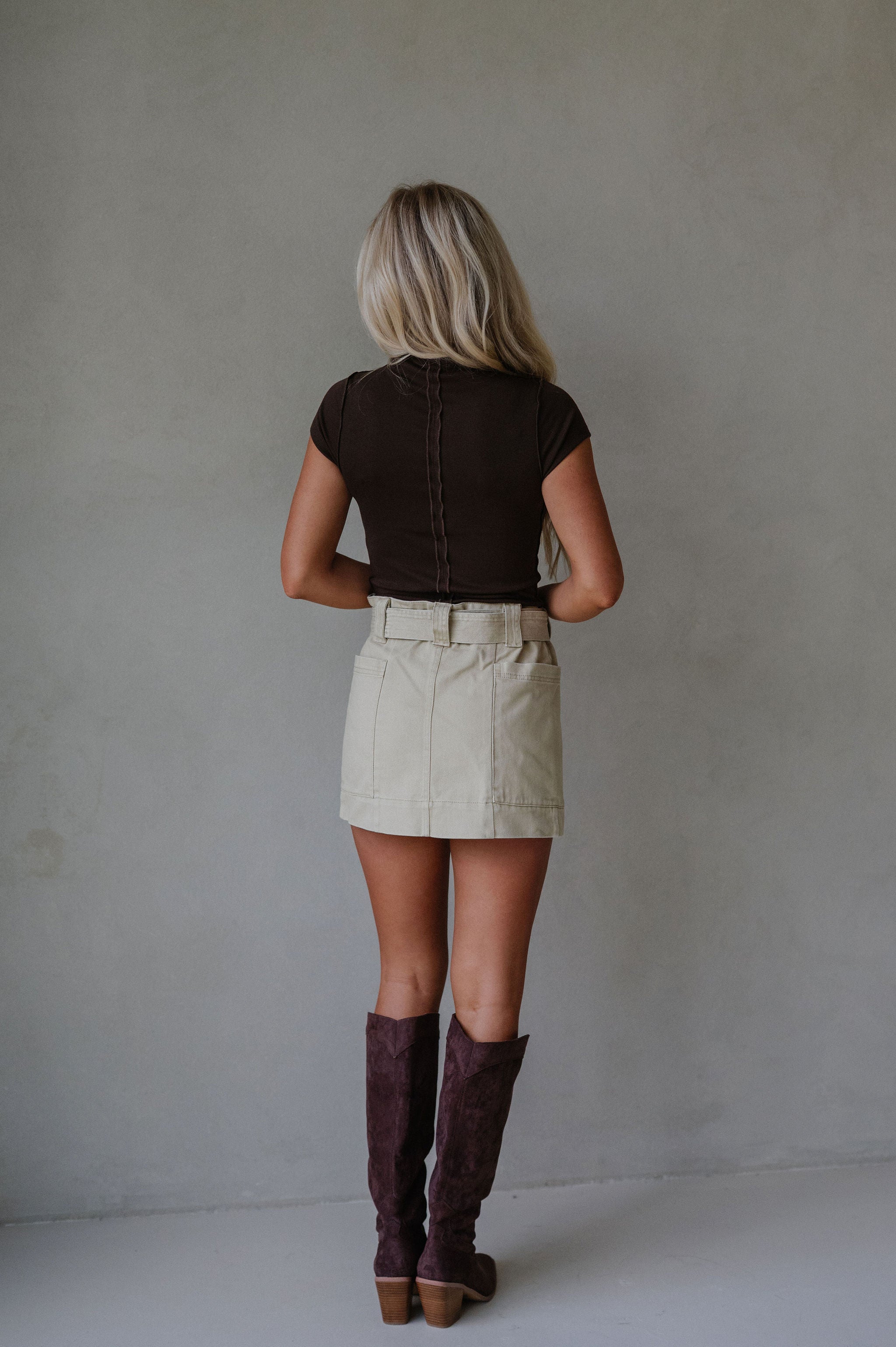 Cindy Mini Skirt-Khaki