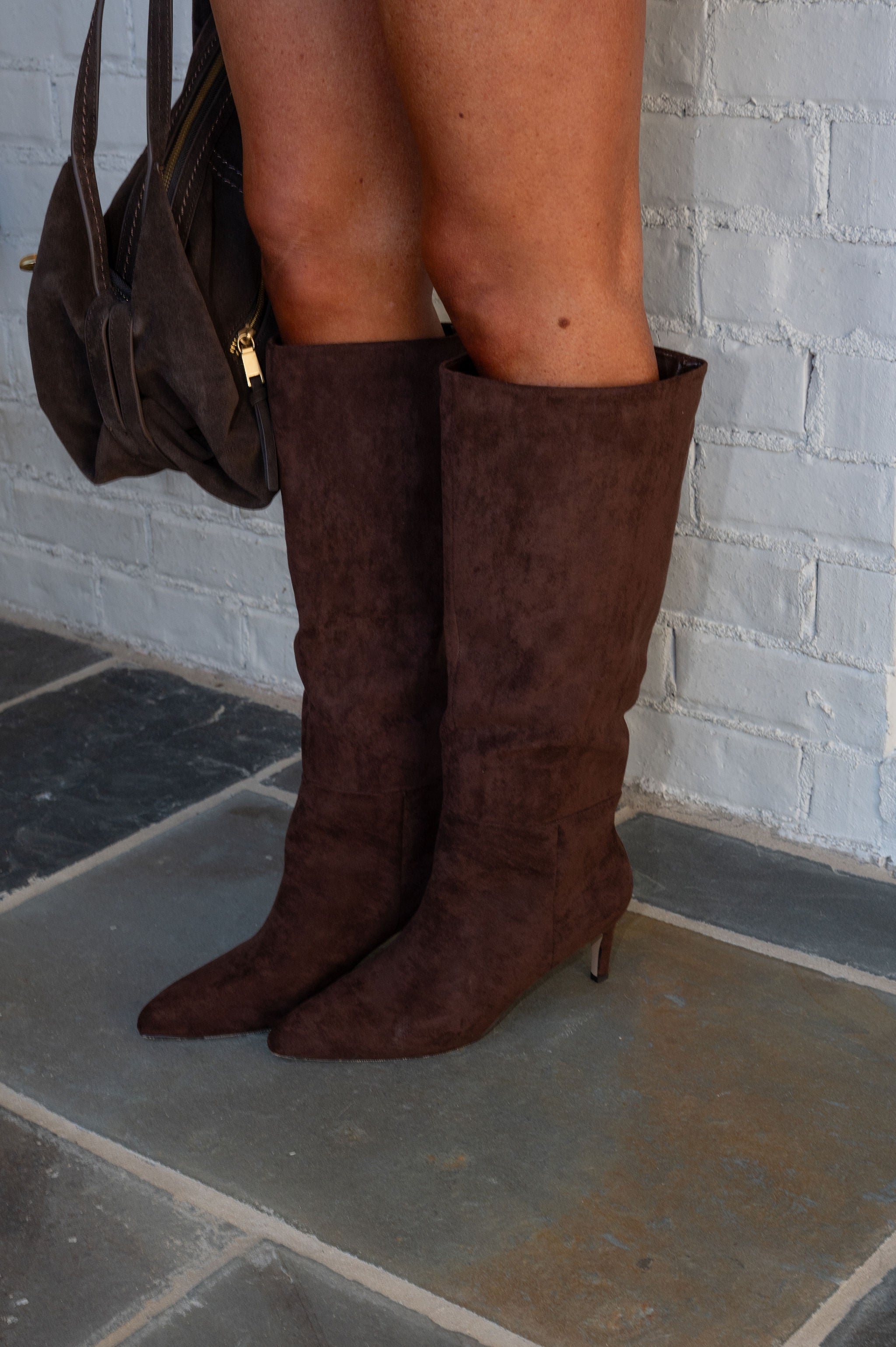 Sabrinna Suede Boots-Chocolate