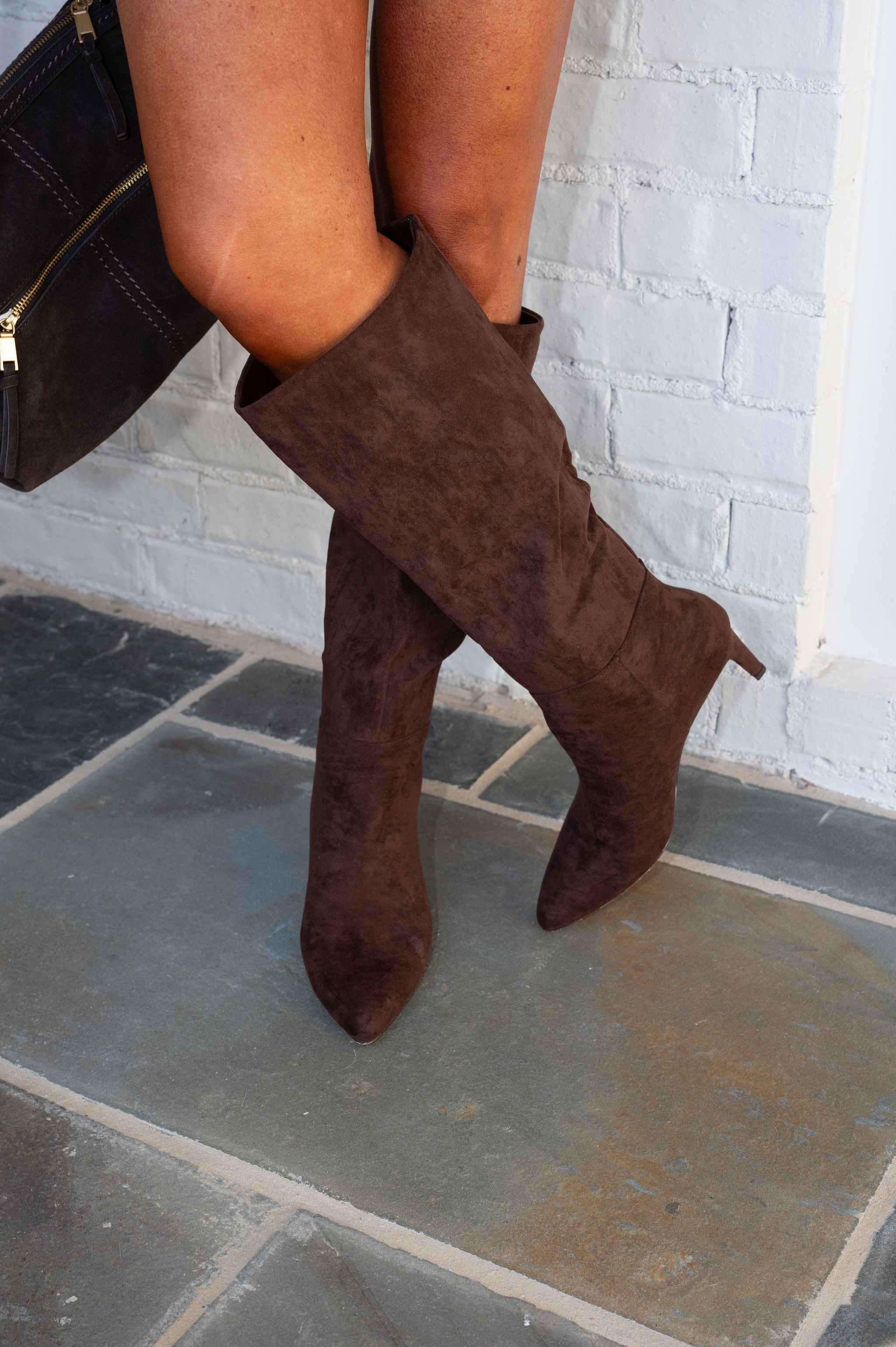 Sabrinna Suede Boots-Chocolate