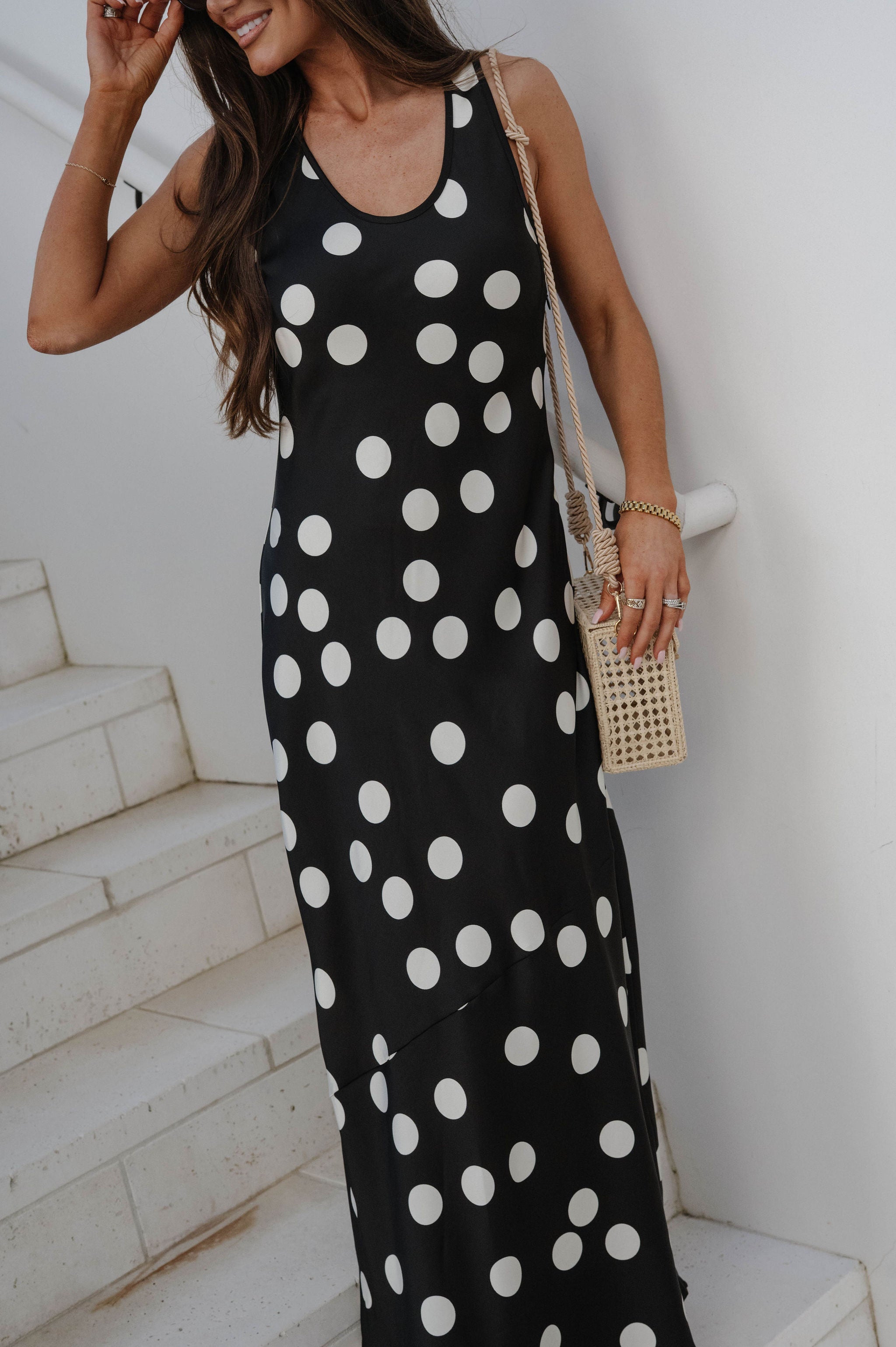 Satin Polka Dot Dress