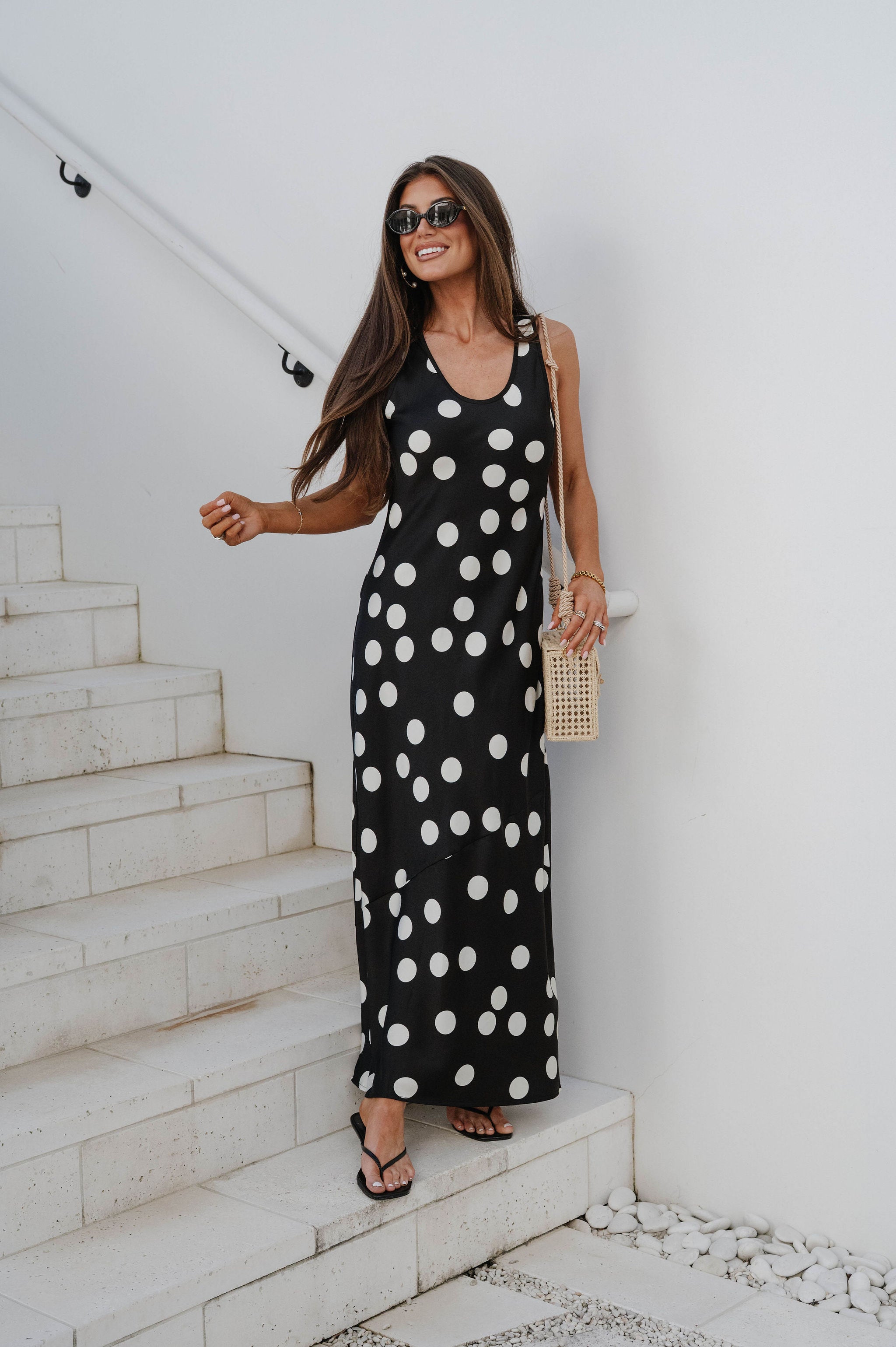 Satin Polka Dot Dress