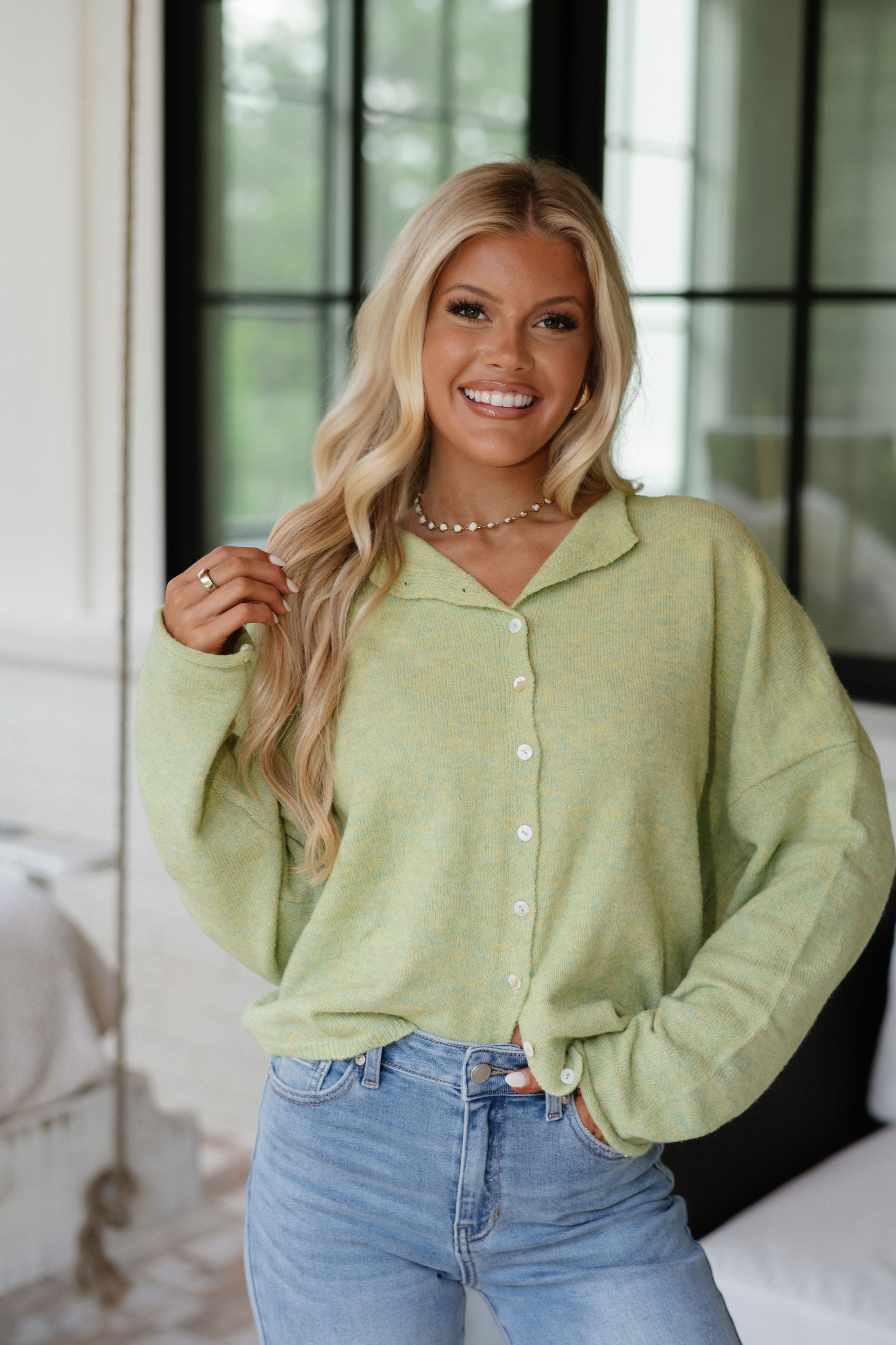 Victoria Cardigan- Lemongrass