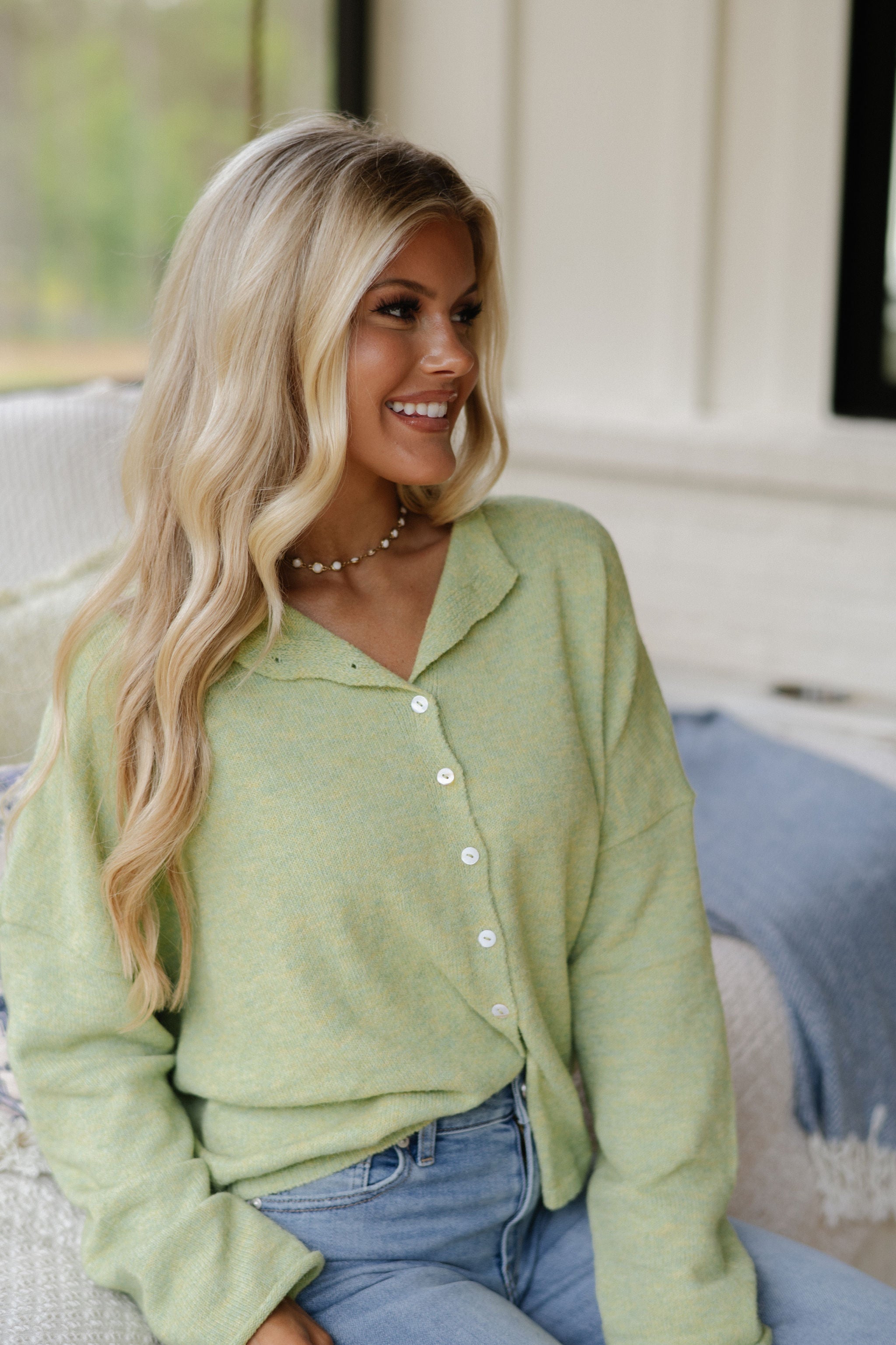 Victoria Cardigan- Lemongrass