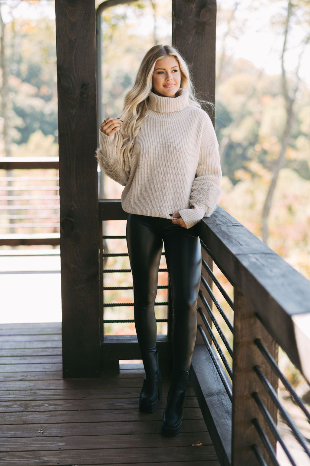 Savy Turtleneck Sweater- Sand