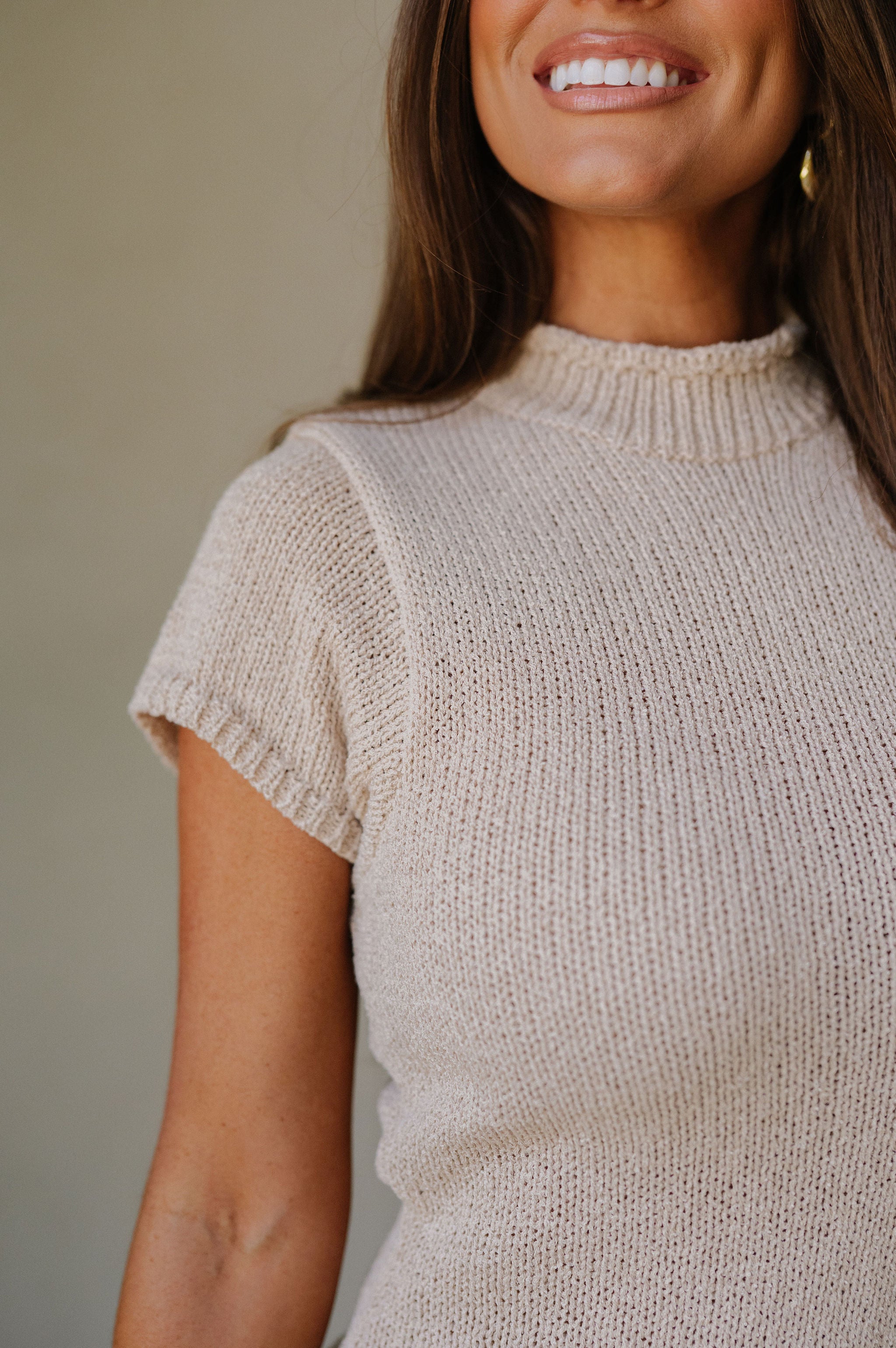 Krissy Sweater Midi Dress-Taupe