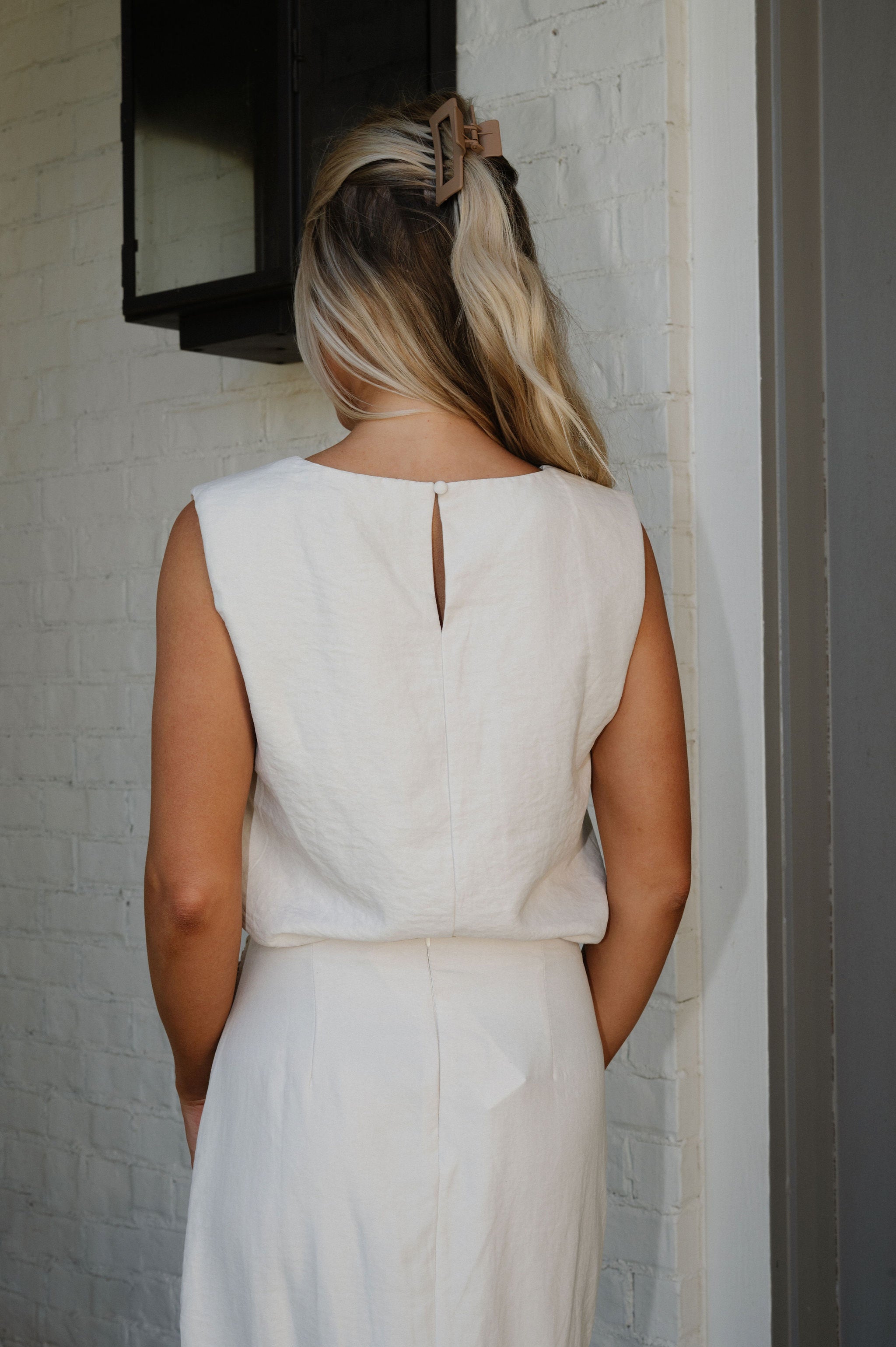 Wyatt Suede Skirt Set-Ivory