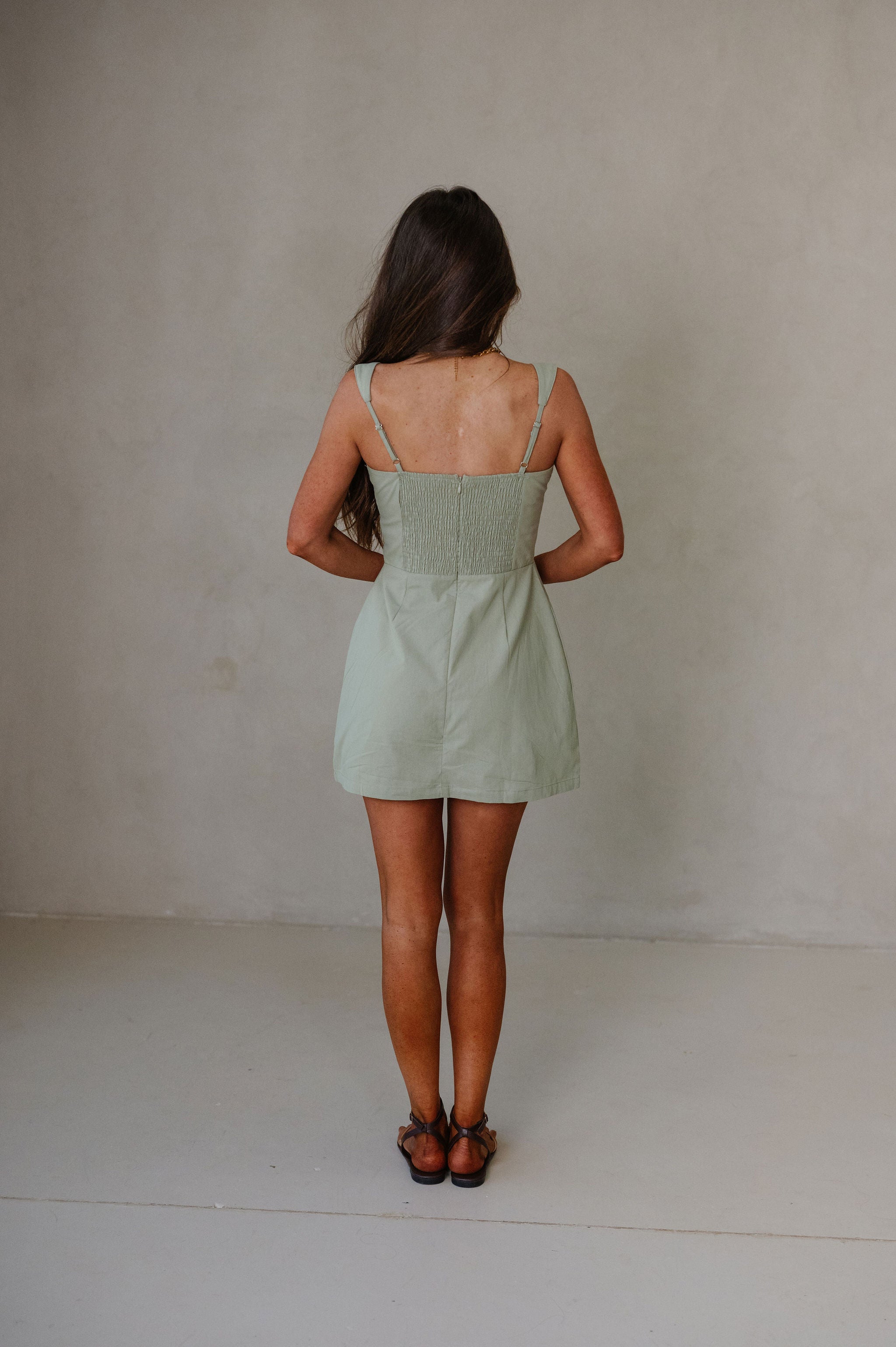 Dori Mini Dress-Sage