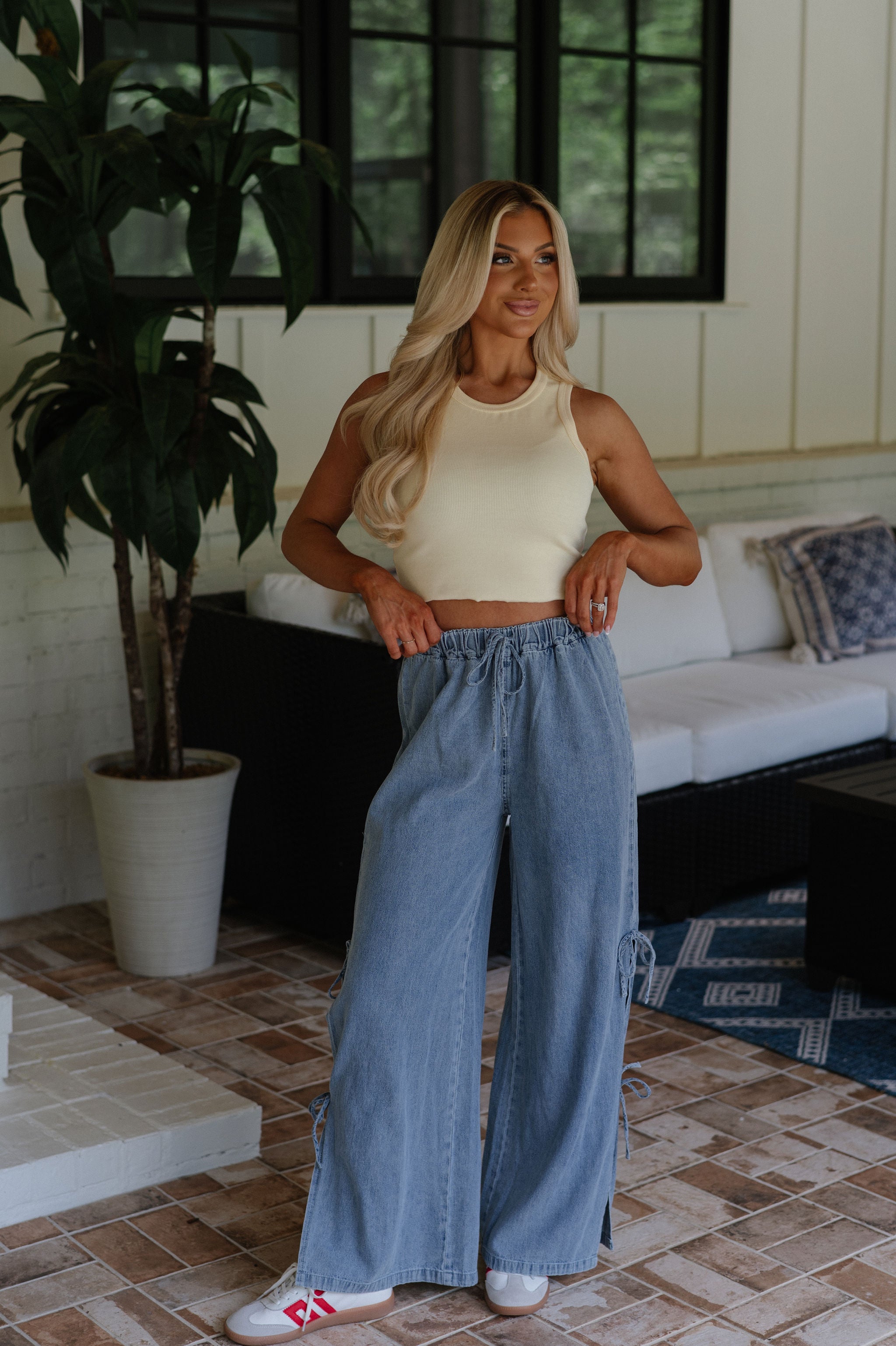 Ribbed Crop Tank-Banana