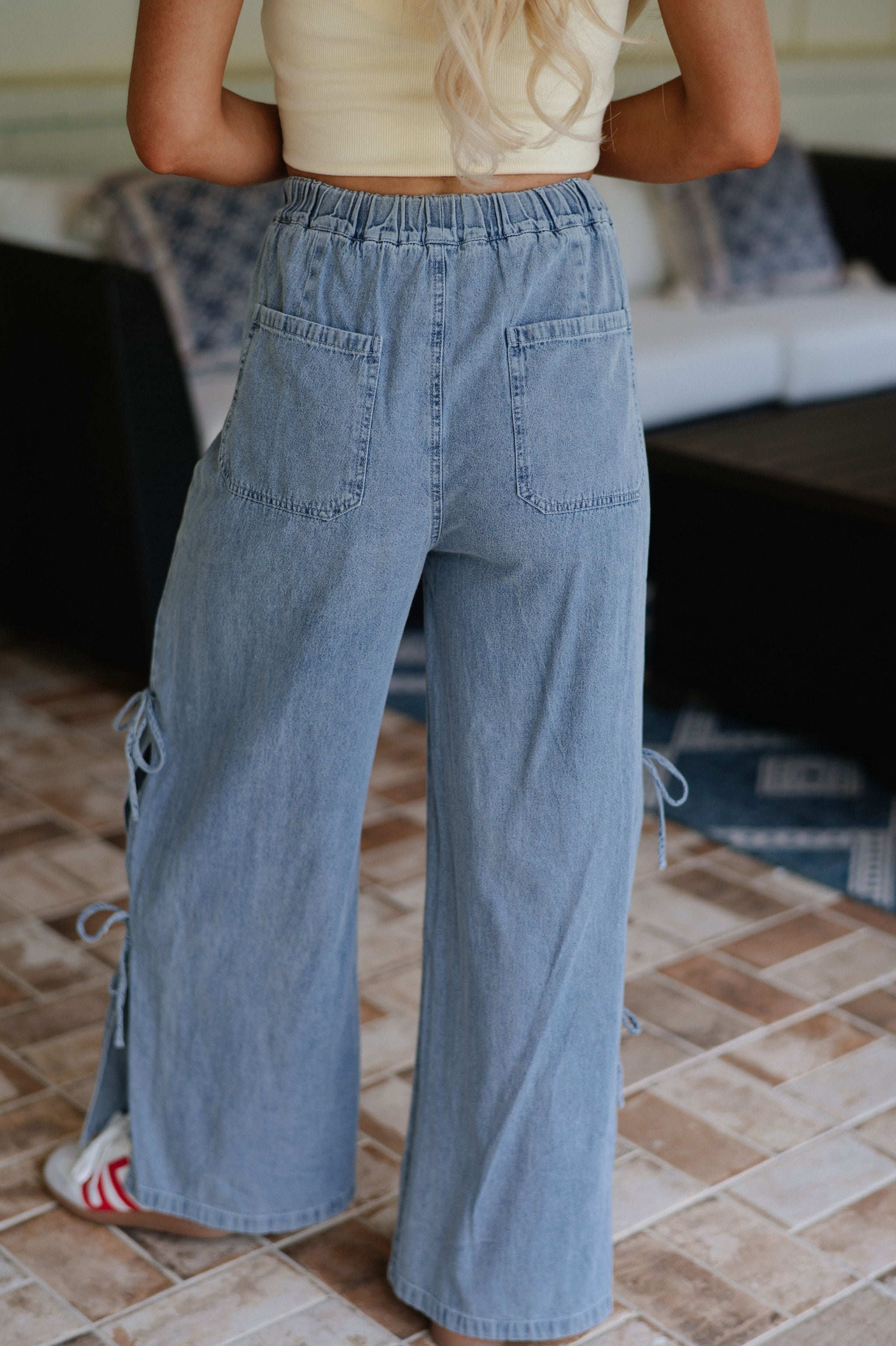 Side Tie Denim Pants
