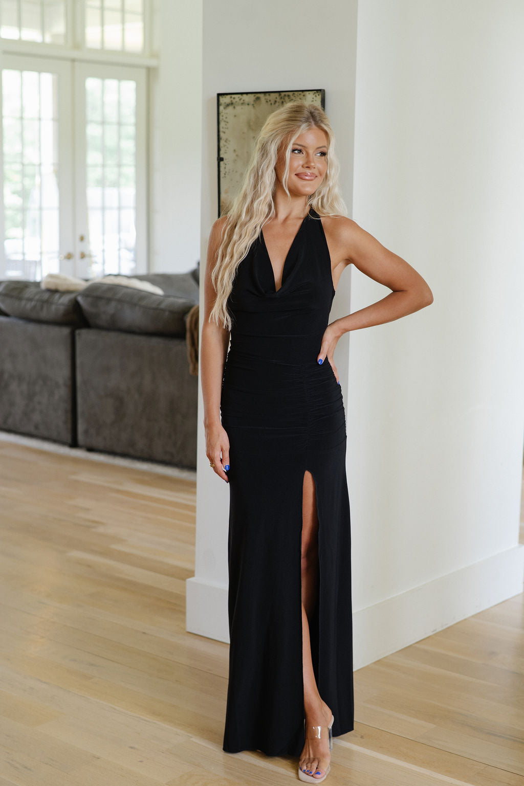 Bea Fitted Dress-Black