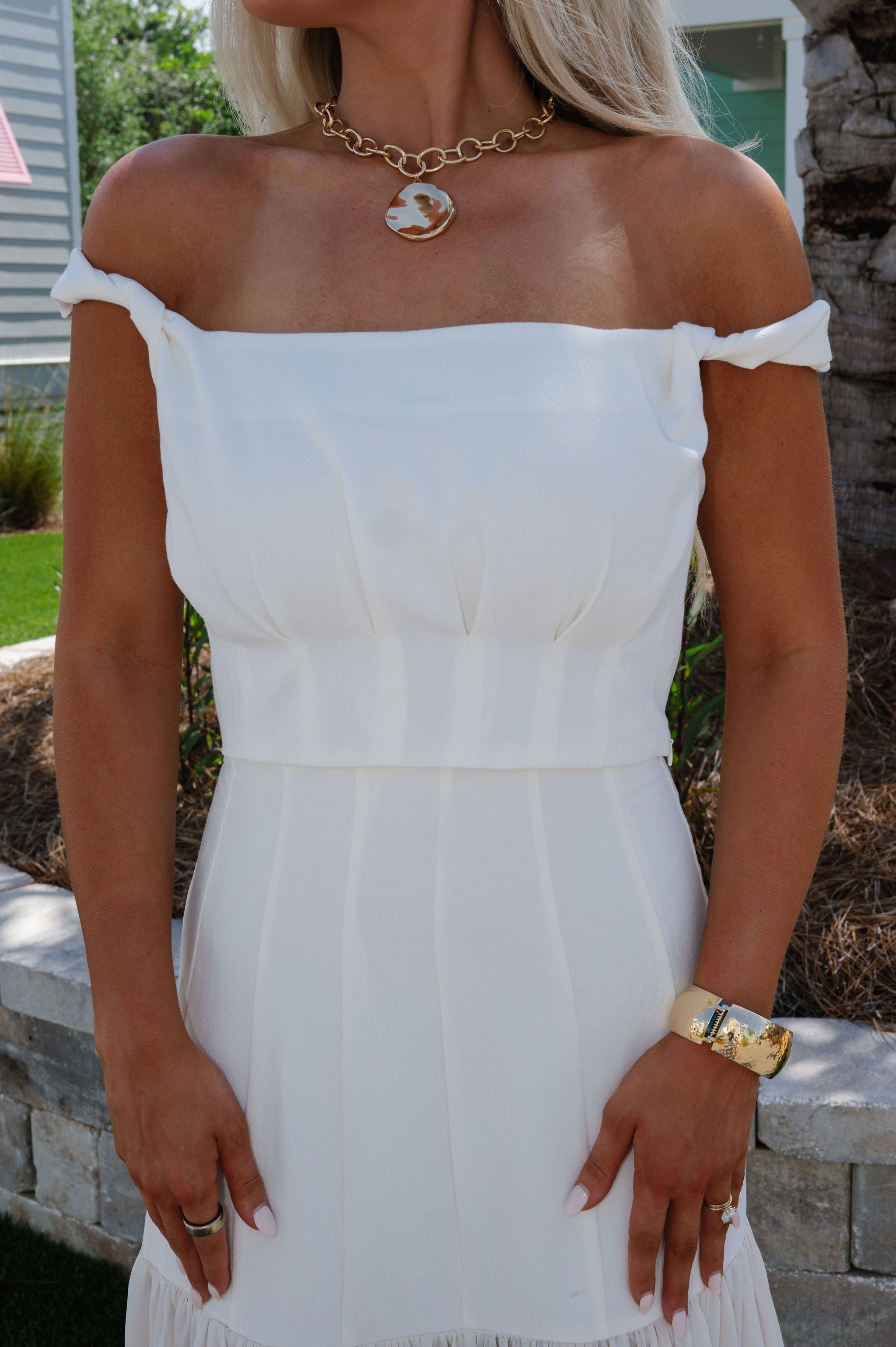 Chiffon Maxi Skirt Set-Ivory