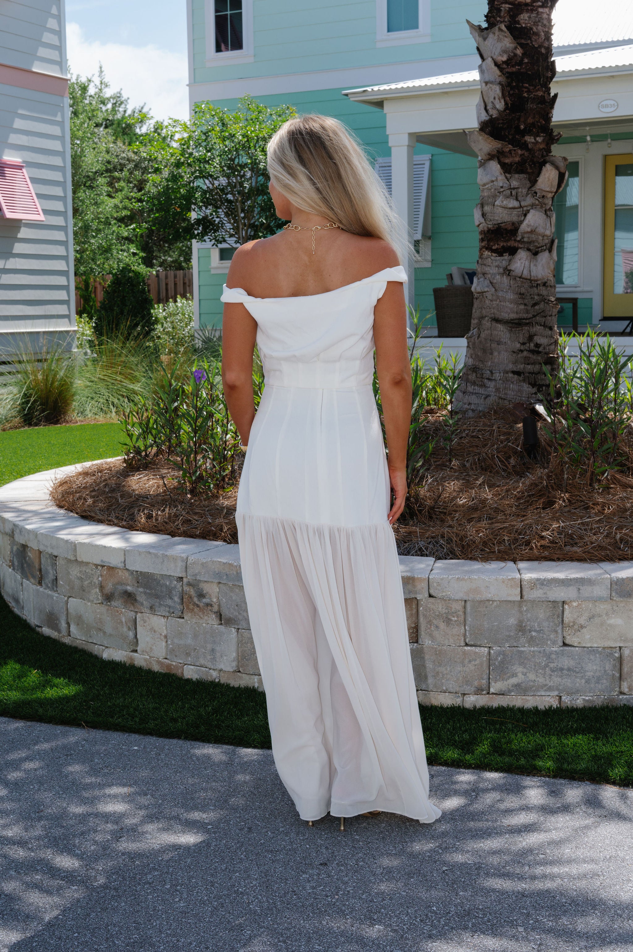 Chiffon Maxi Skirt Set-Ivory