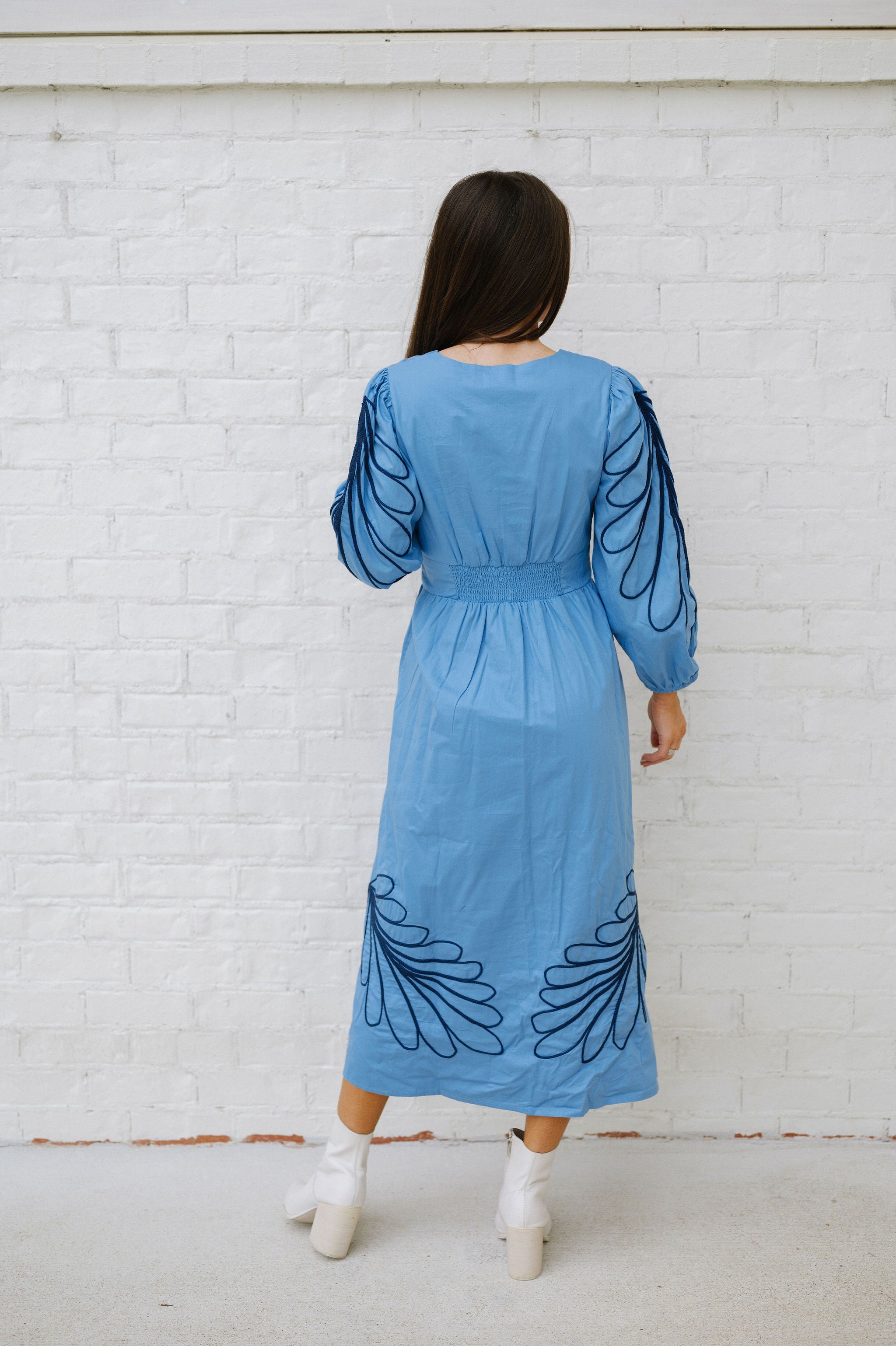 Fawn Midi Dress-Blue