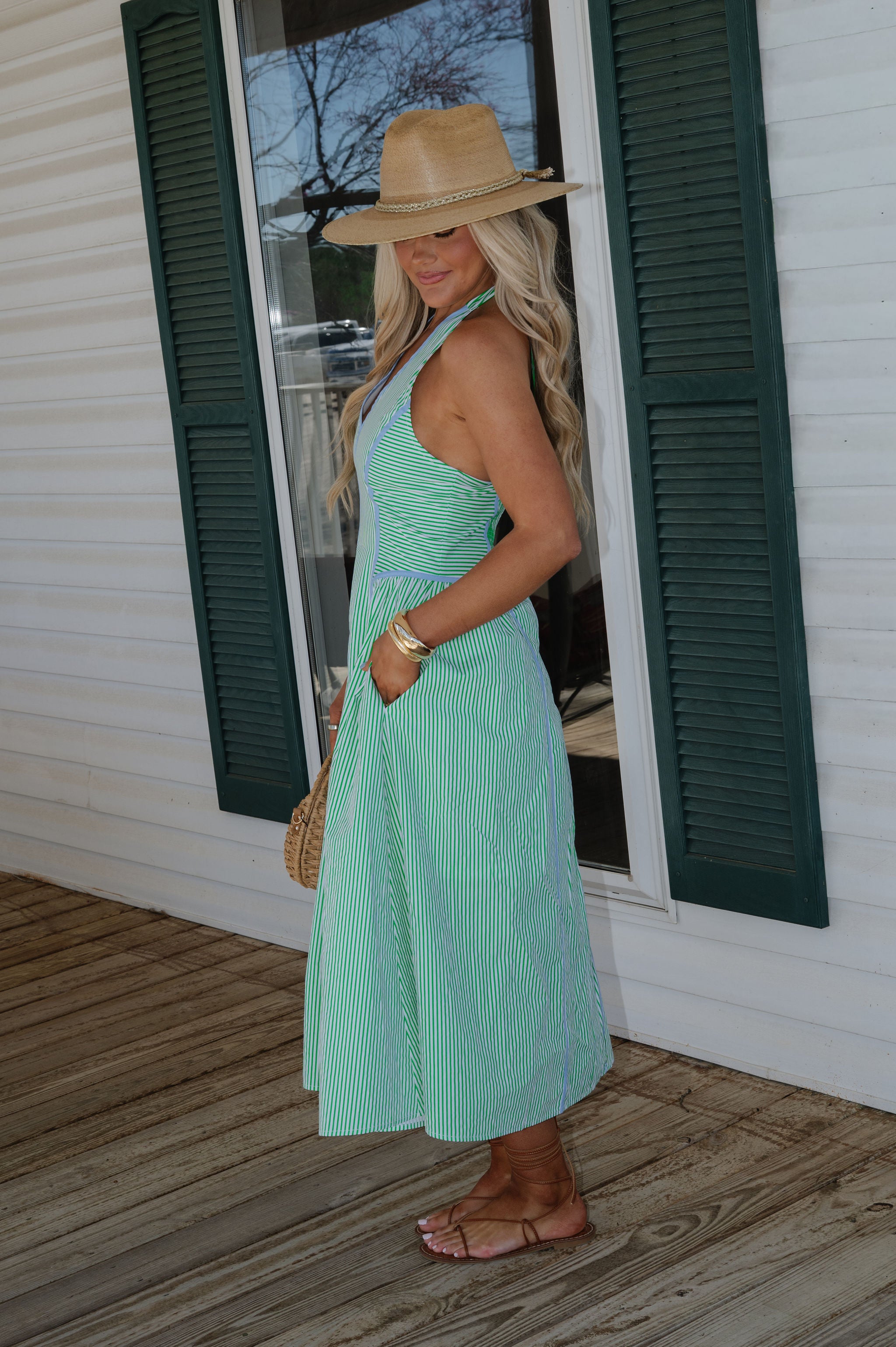 Hadley Midi Dress-Green