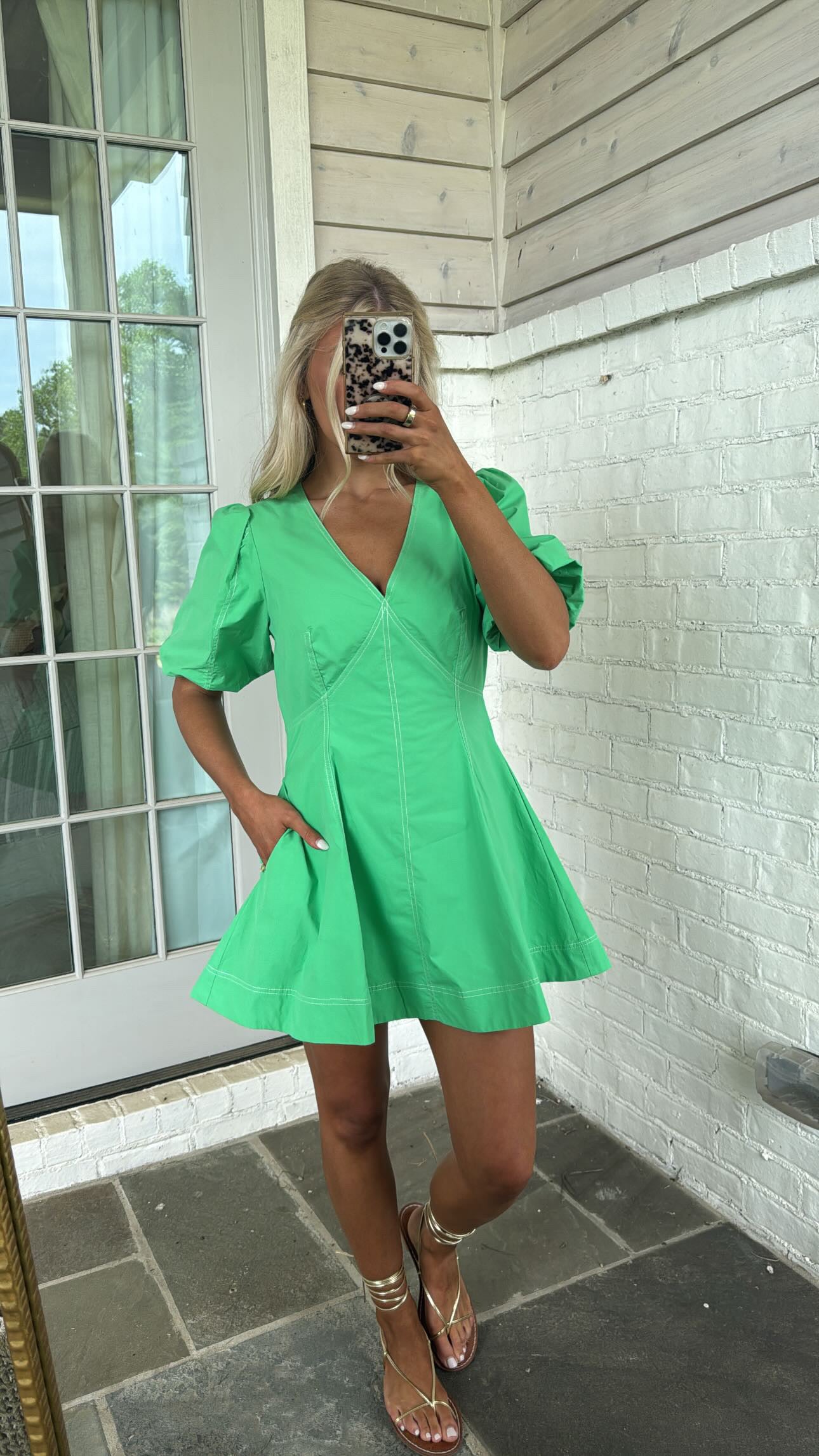 Monti Mini Dress-Green