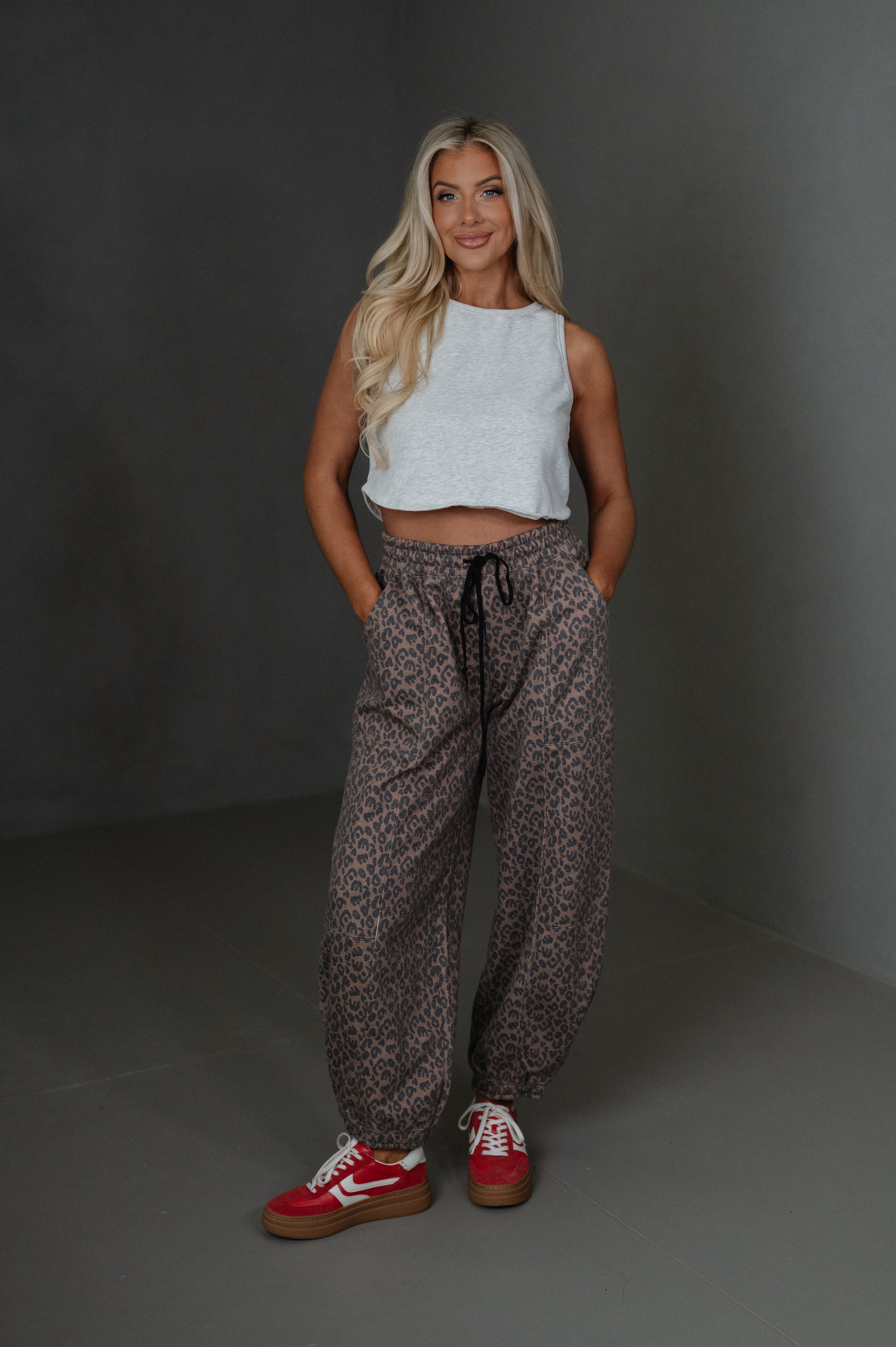 Juda Printed Sweatpants-Chocolate/Black