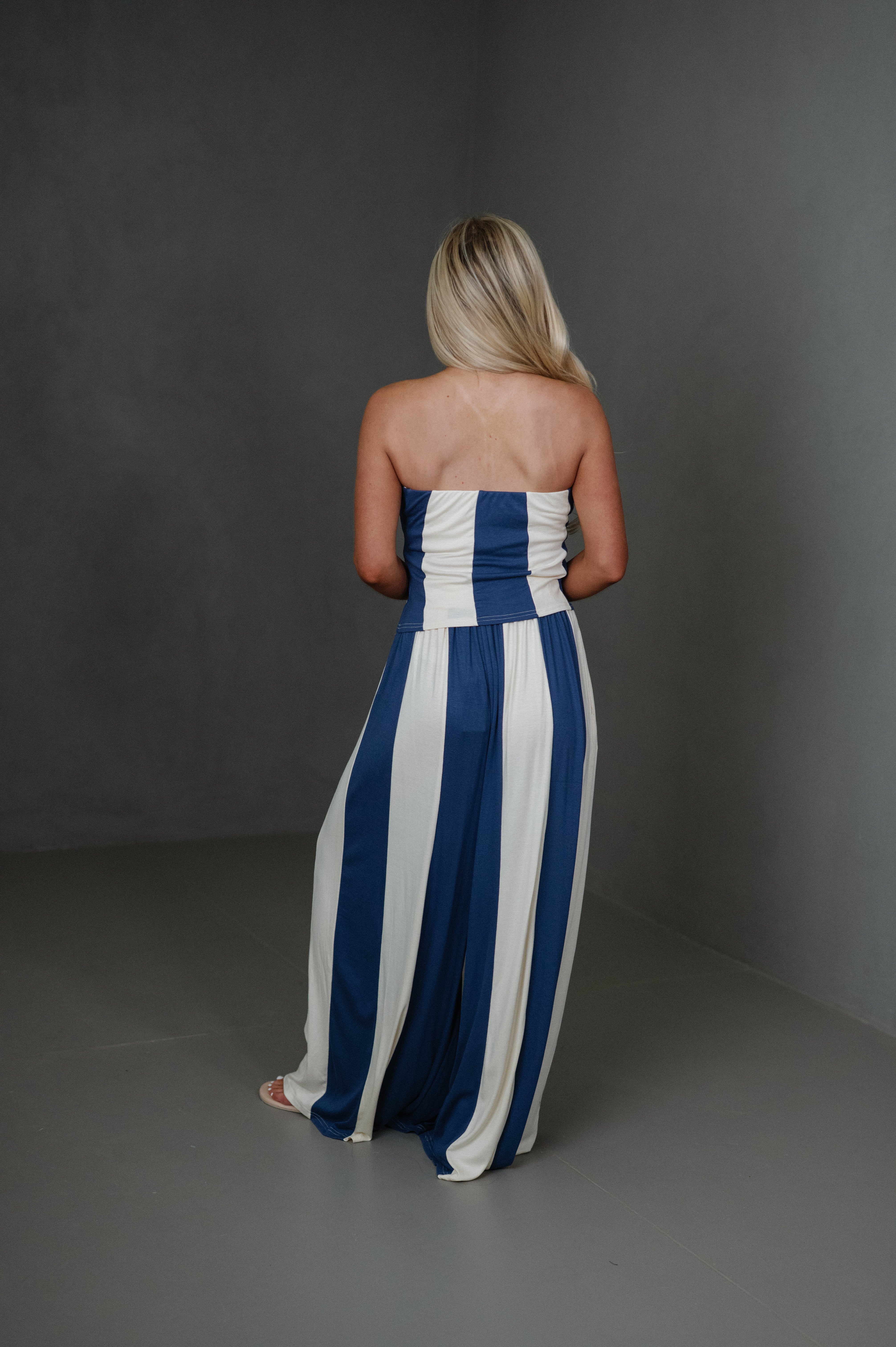 Havana Pants Set-Navy/Cream