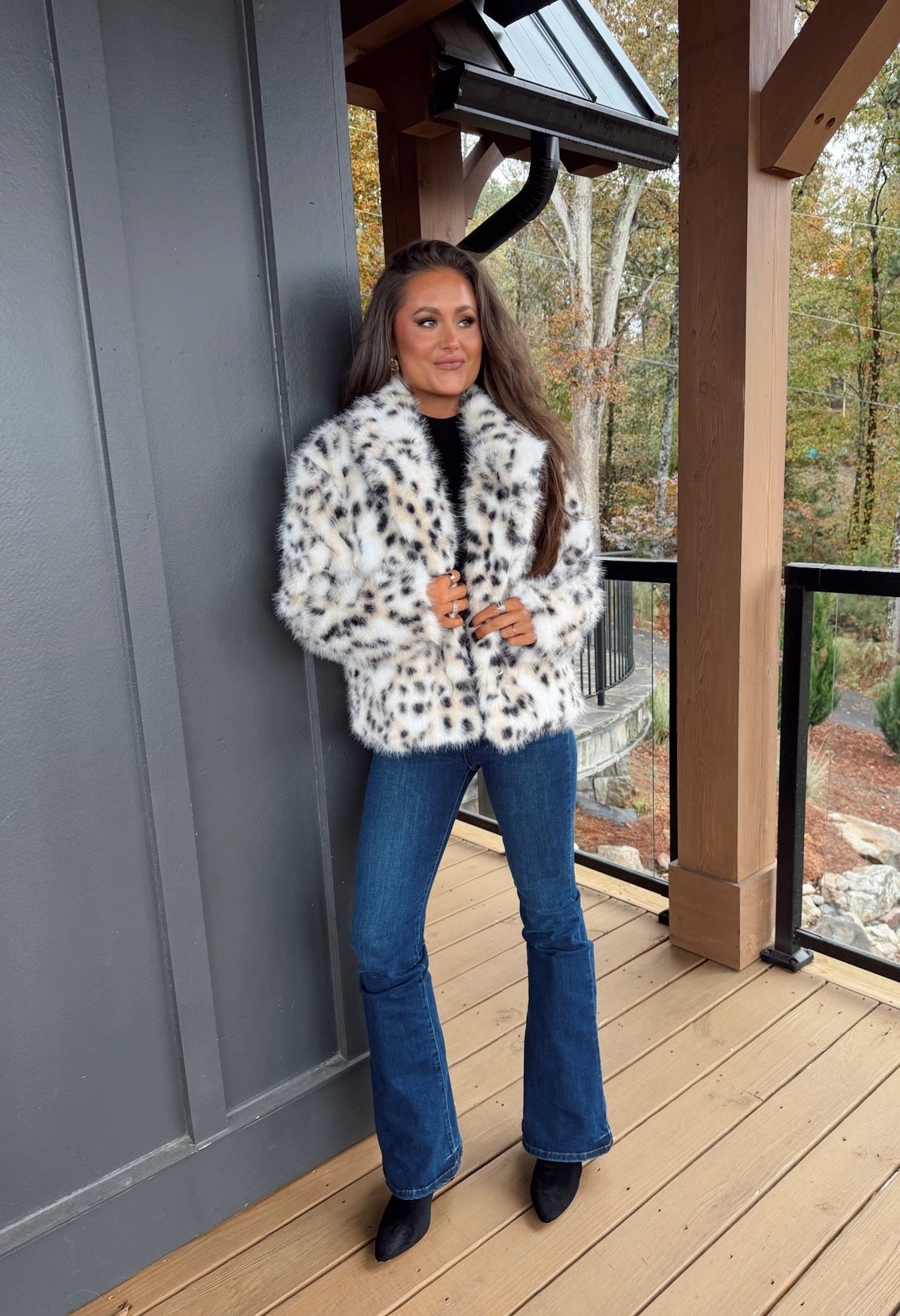 Carrie Cropped Jacket-Leopard