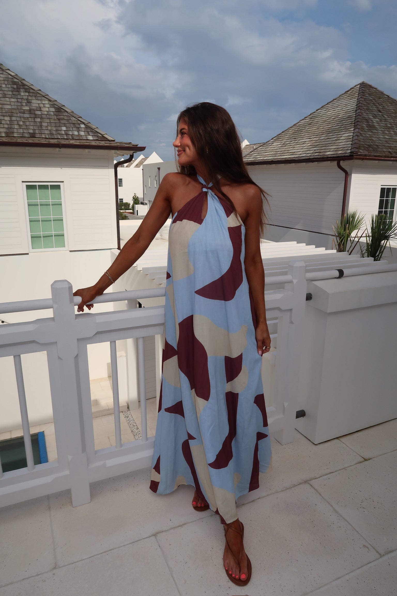 multi colored maxi dress Summers Sunset Color Block Maxi Dress, Pink Multi Small