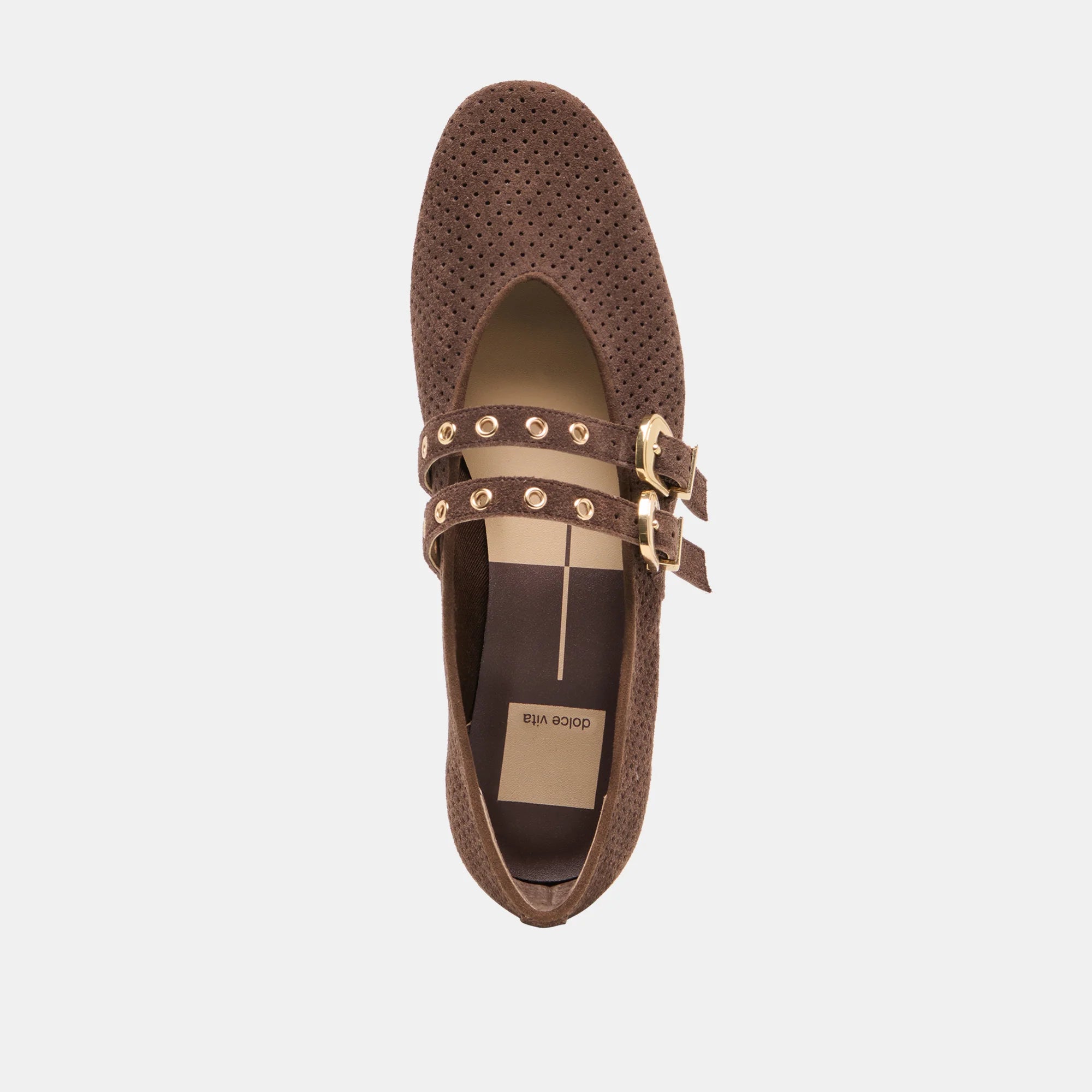Baylee Suede Ballet Flats-Dark Brown//DOLCE VITA