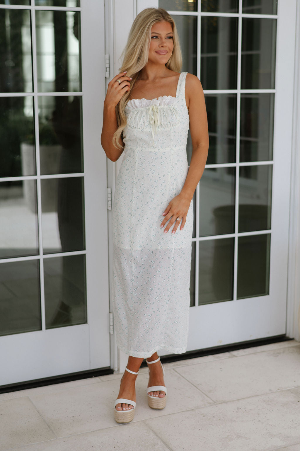 Garrett Floral Smocked Dress- Yellow