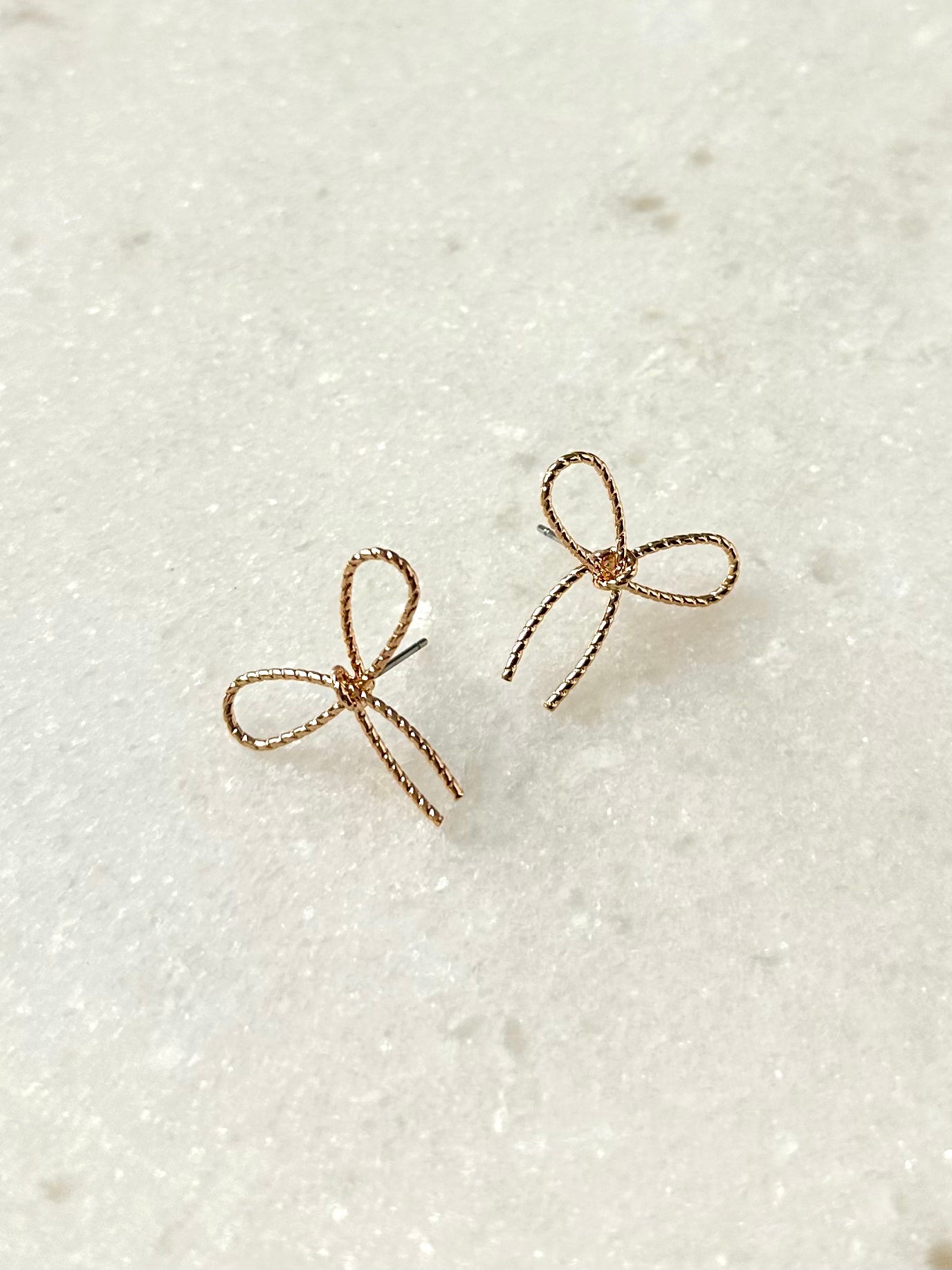 Twisted Bow Earrings-Gold