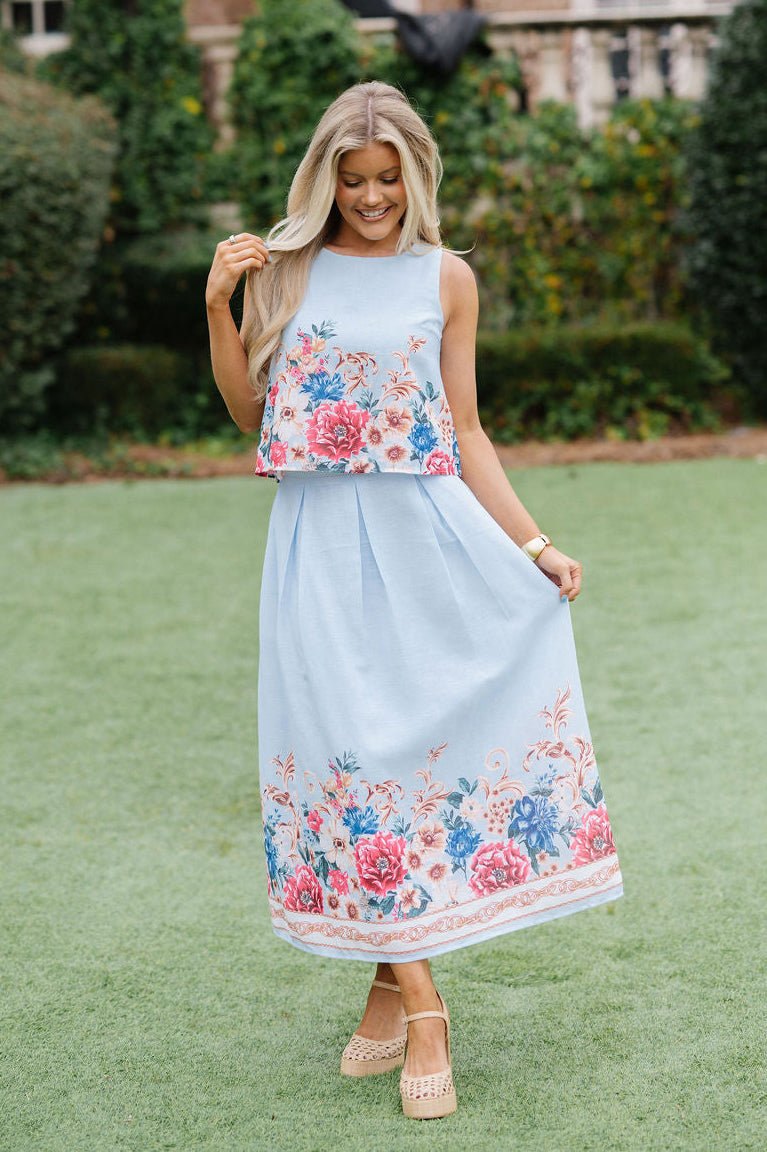 Caroline Skirt Set-Sky