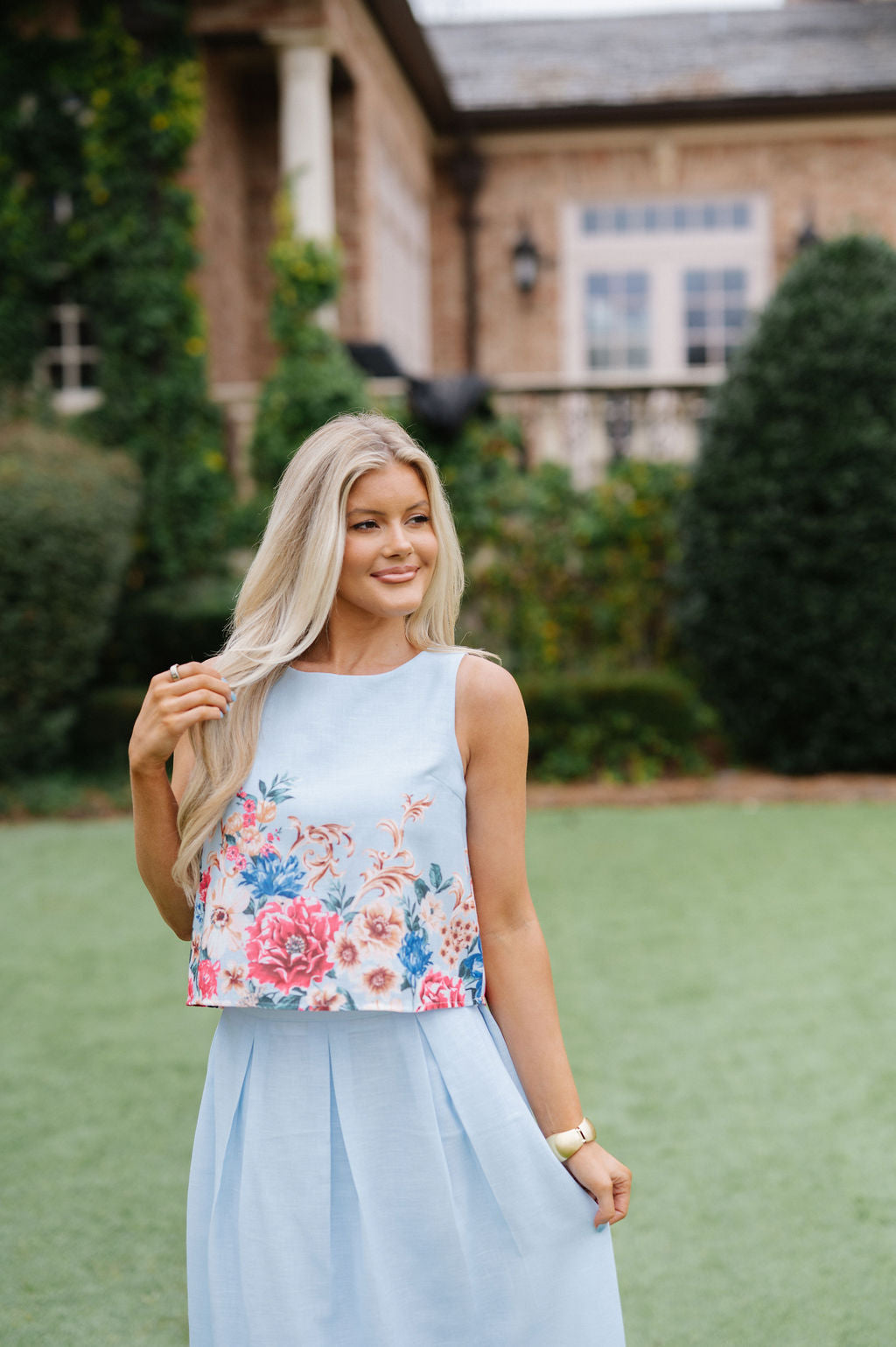 Caroline Skirt Set-Sky