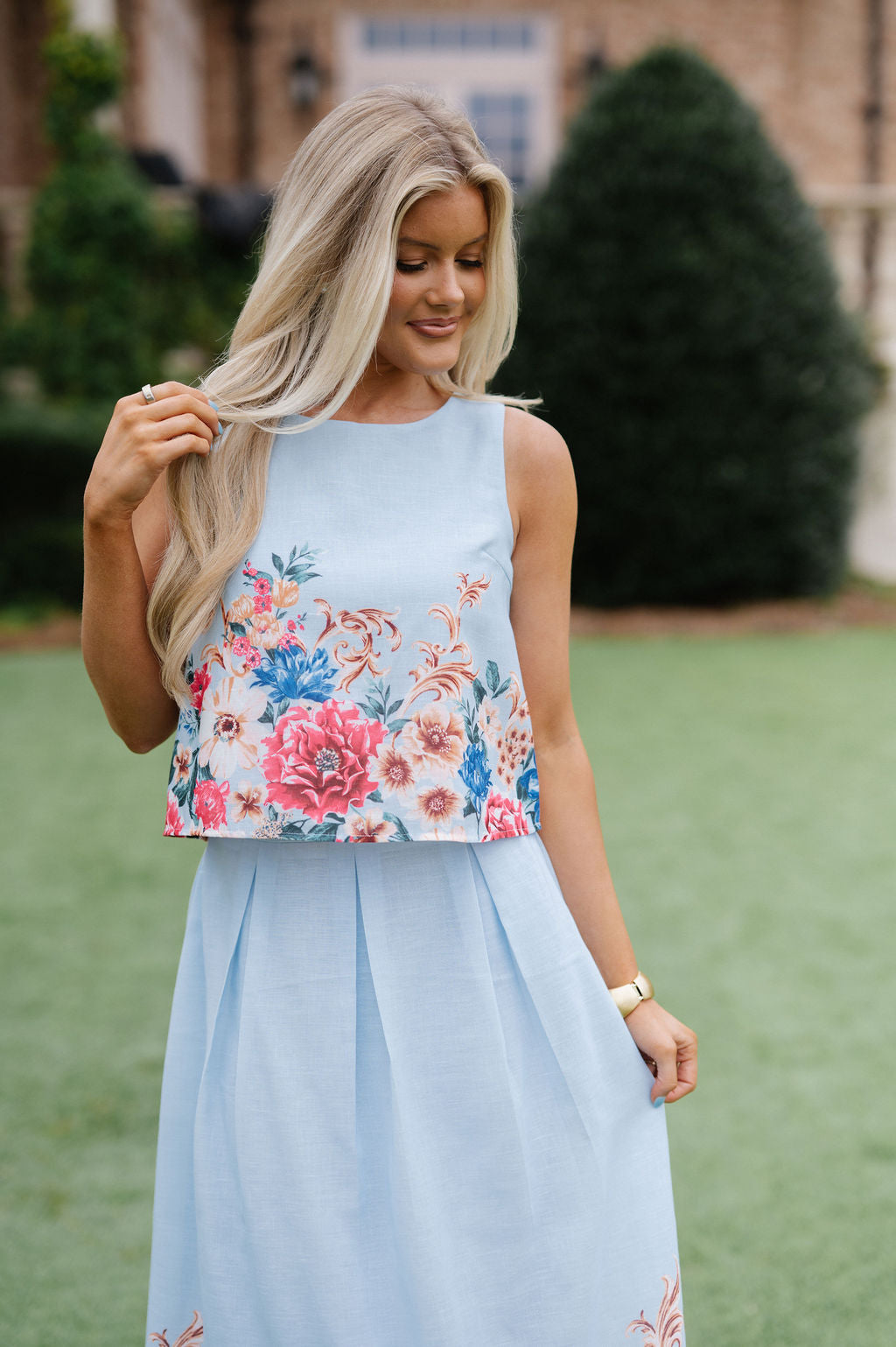 Caroline Skirt Set-Sky